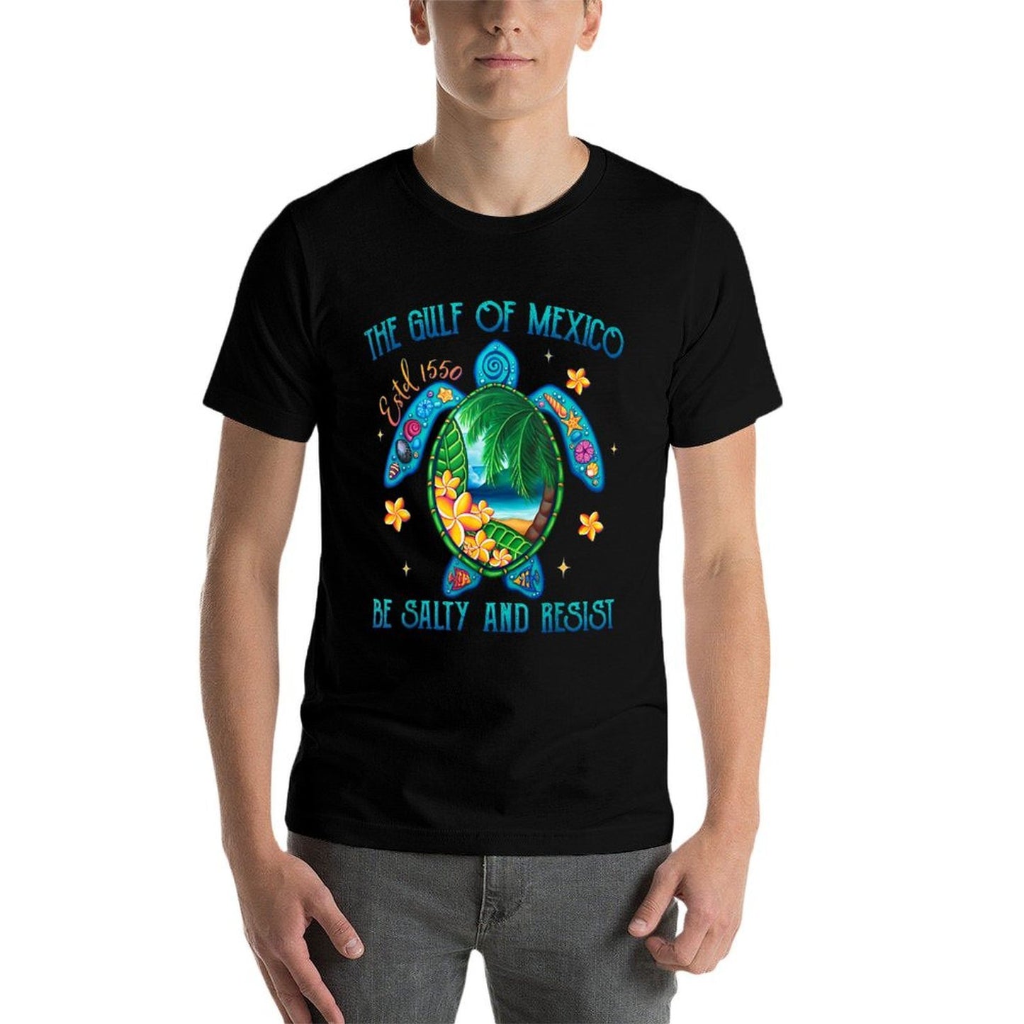 Womens Gulf of Mexico Estd 1550 Turtle Be Salty And Resist Soft T-Shirt