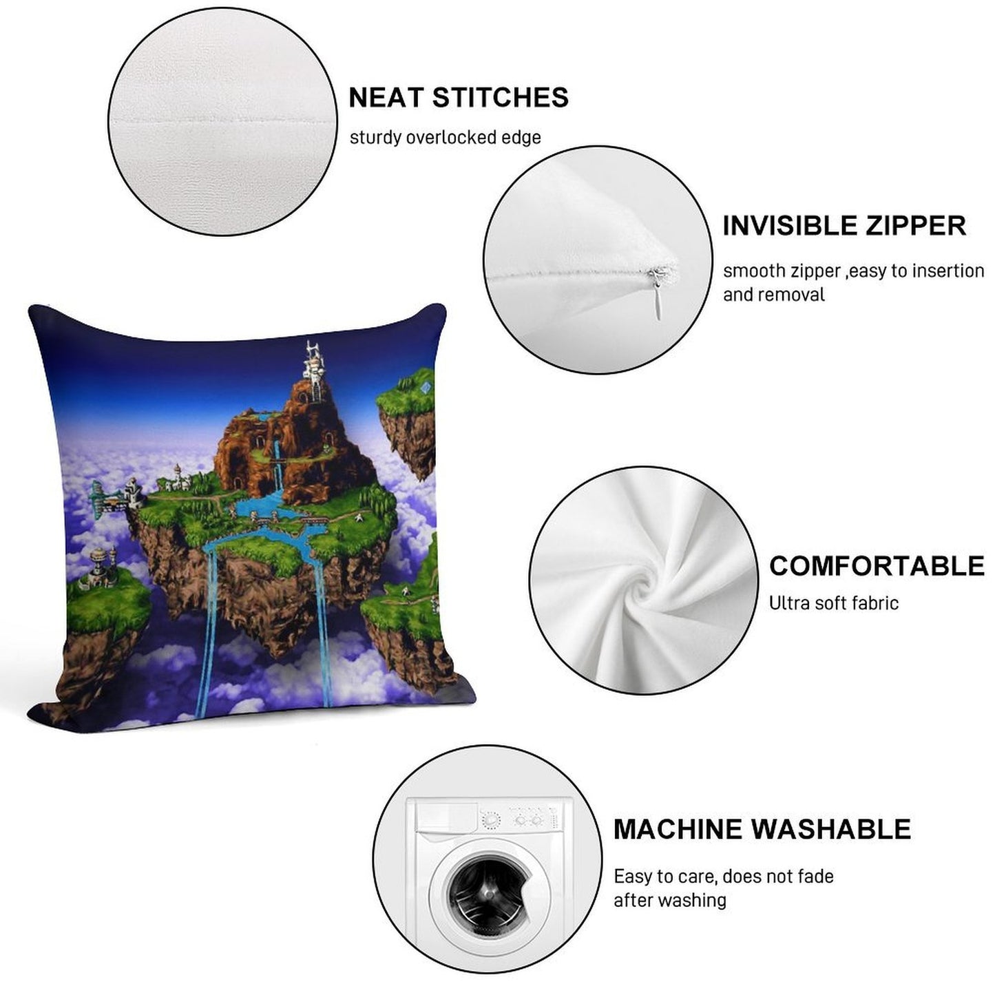 Zeal Custom Design Soft Decorative Cover Throw Pillow