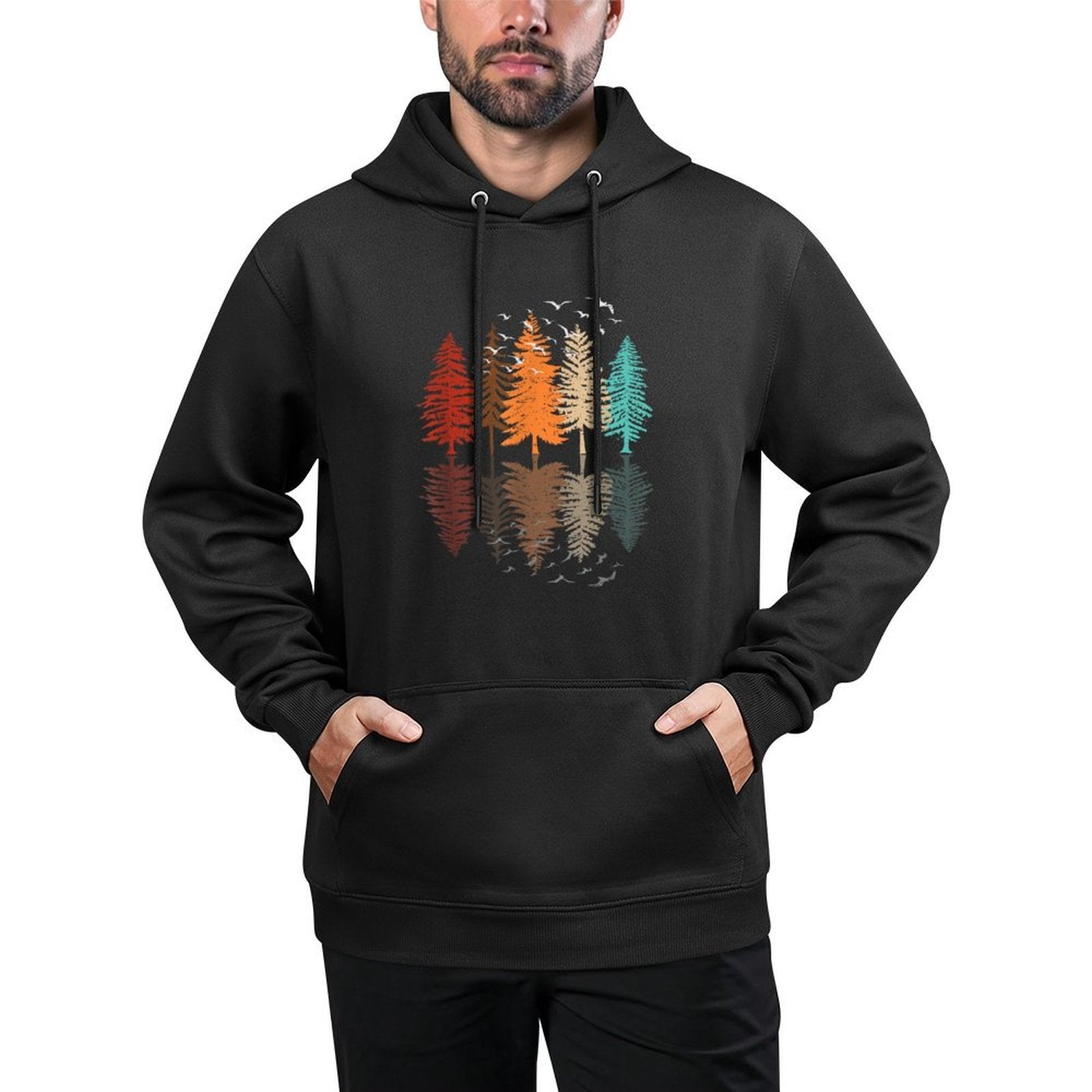 Trees Reflection Wildlife Landscape Nature Forest Relaxed Fit Hoodie