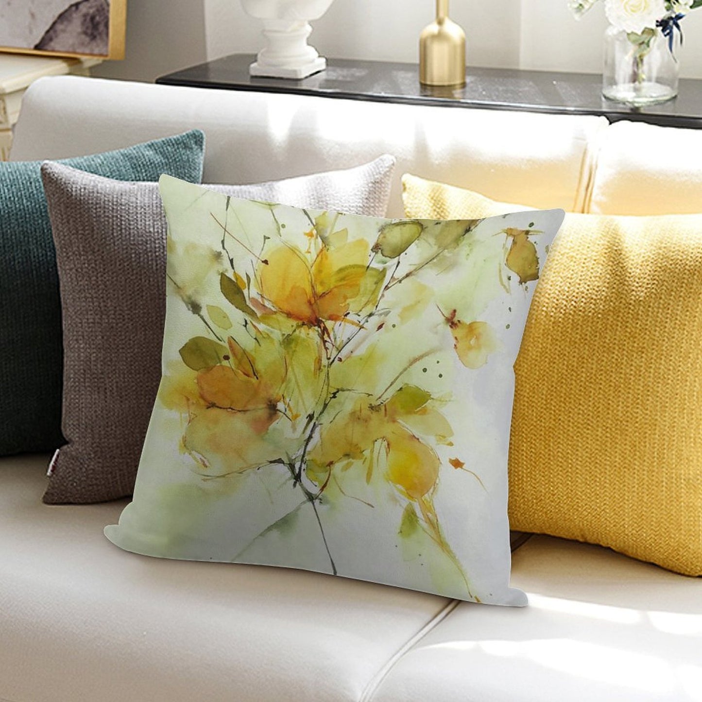 Yellow Joy Soft Gift Ready Throw Pillow