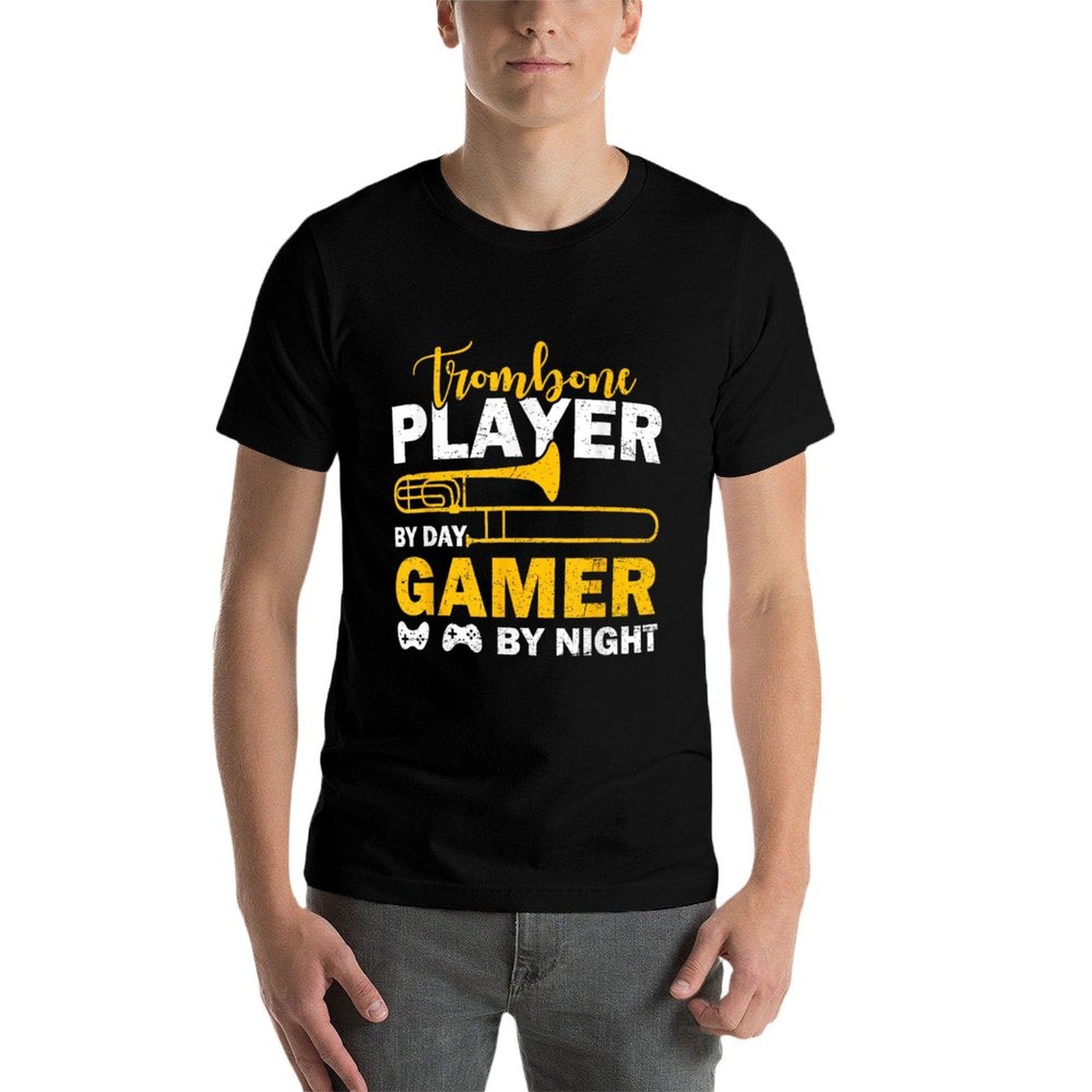 Trombone Player By Day Gamer By Night Funny Trombonist  Quick-drying T-Shirt