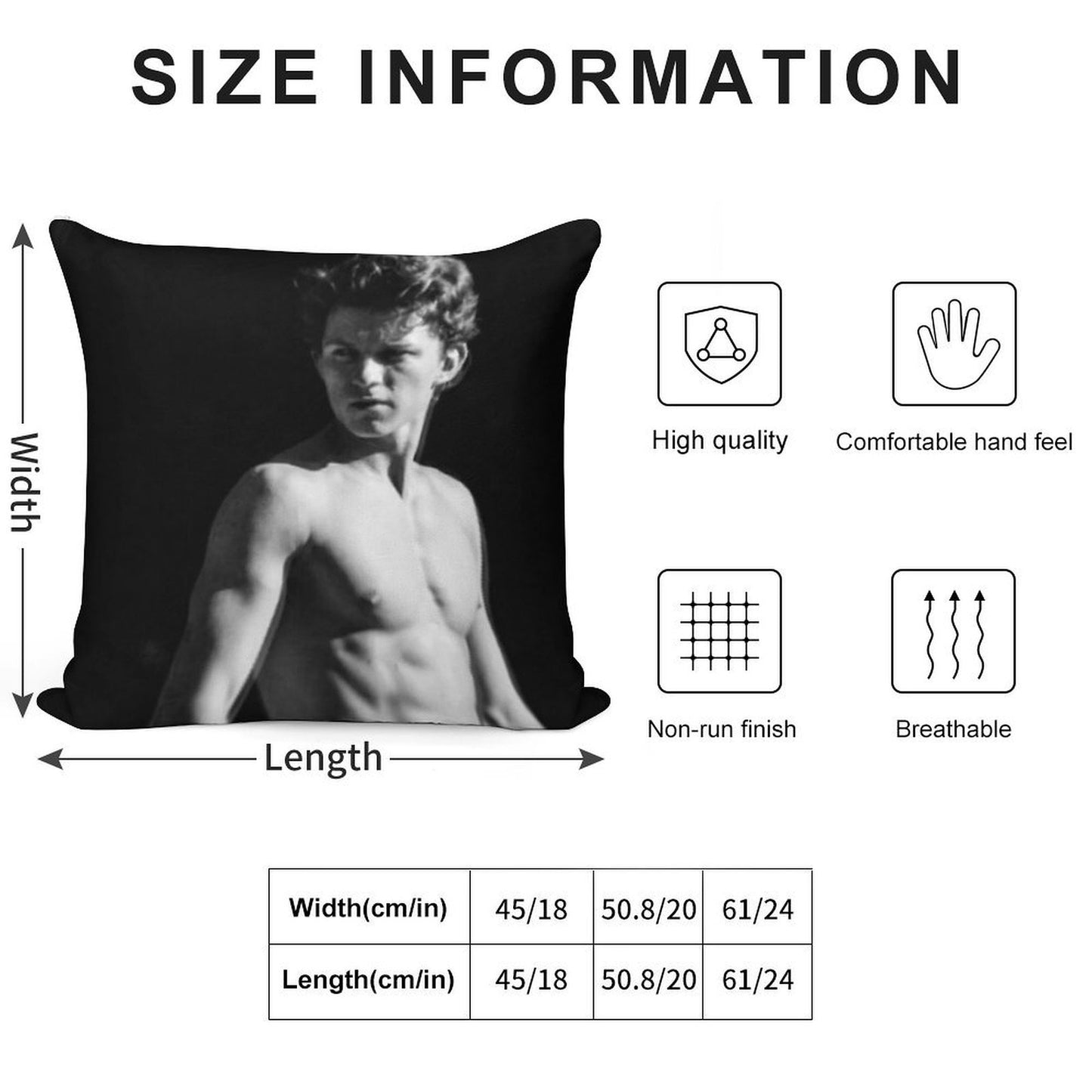 Tom Holland Black And White Soft Gift Ready Throw Pillow