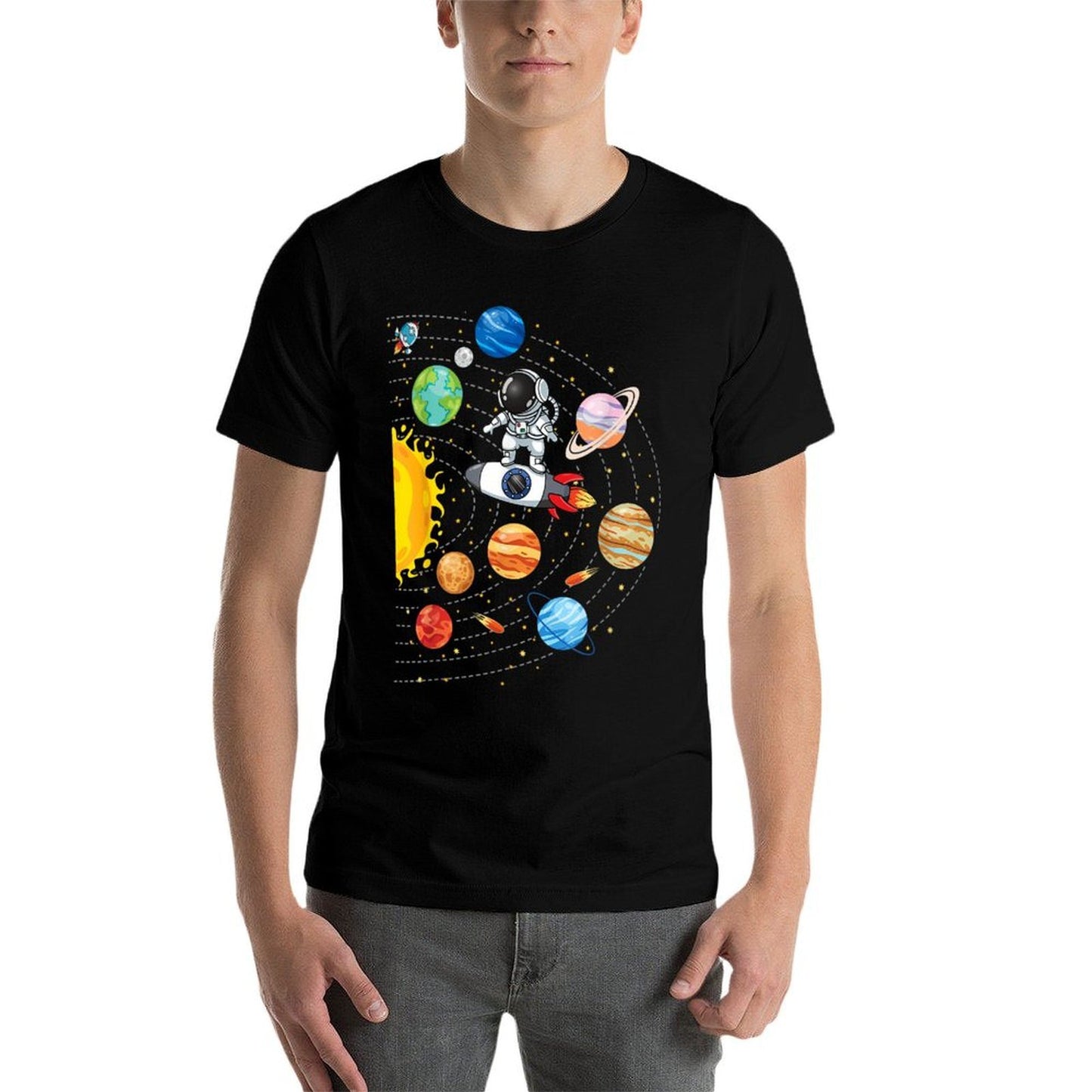 Solar System Planets Science Space Astronaut Universe Galaxy  Tagless Design T-Shirt