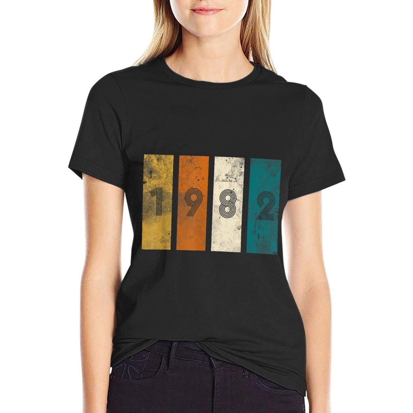 Vintage Retro 1982 40th Birthday Rolled Sleeves T-Shirt