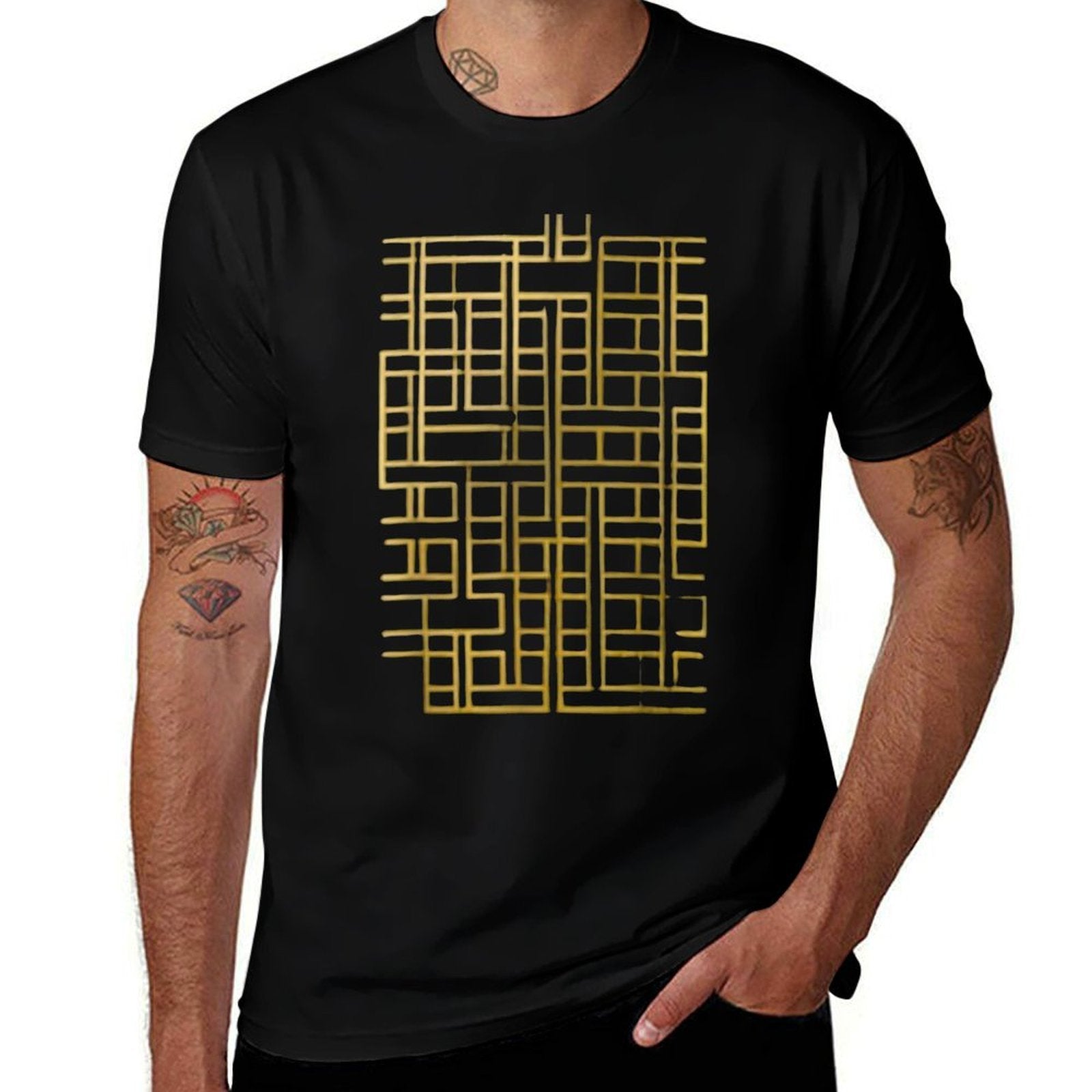 Abstract Geometric Gold Shapes  Durable T-Shirt