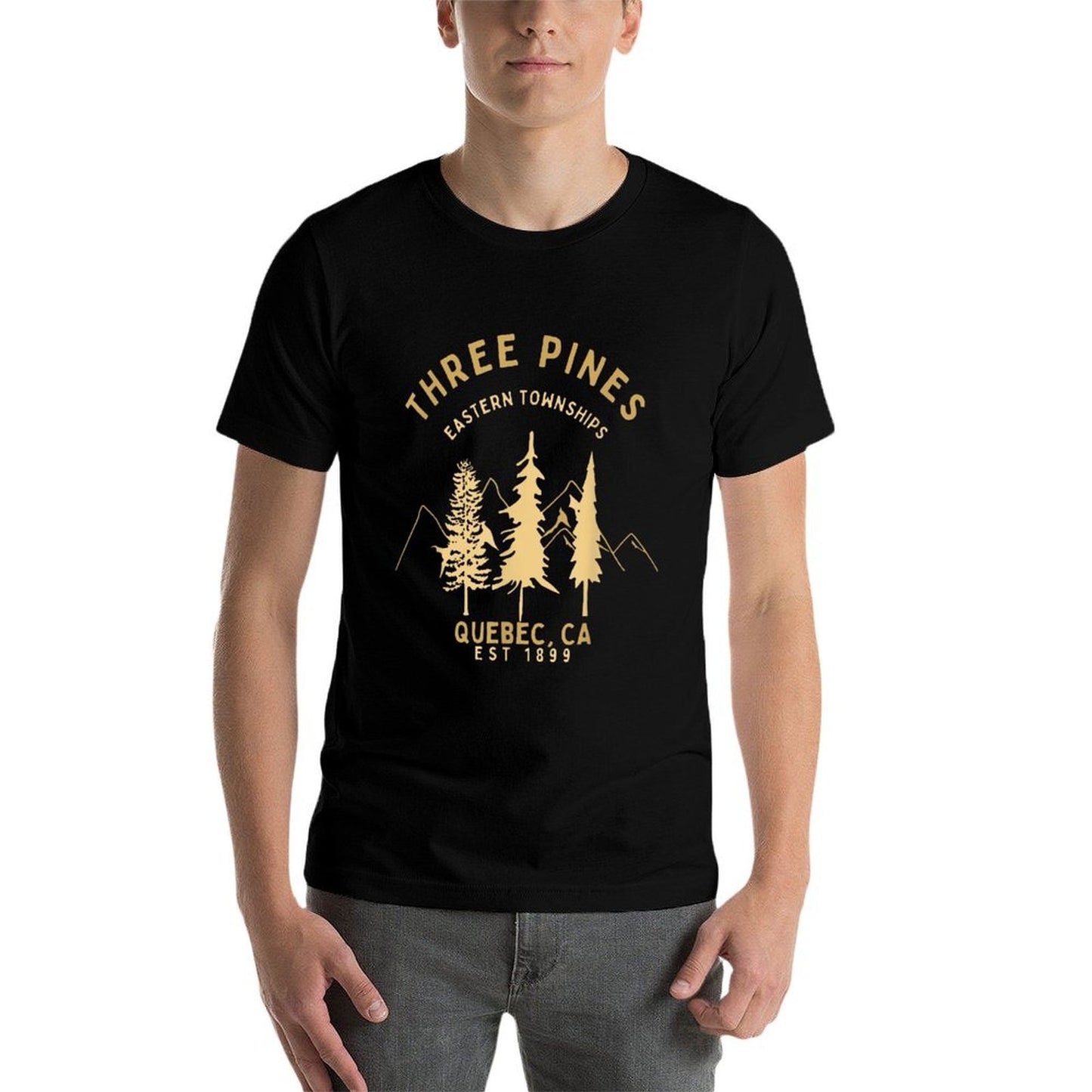 Three Pines Eastern Townships Quebec CA Est 1899  Fade-proof Color T-Shirt