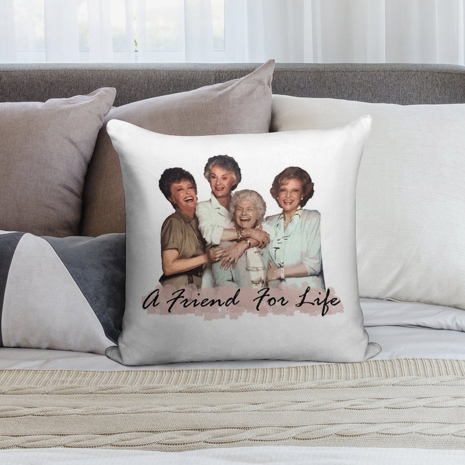 A Friend For Life Soft Easy Maintenance Throw Pillow