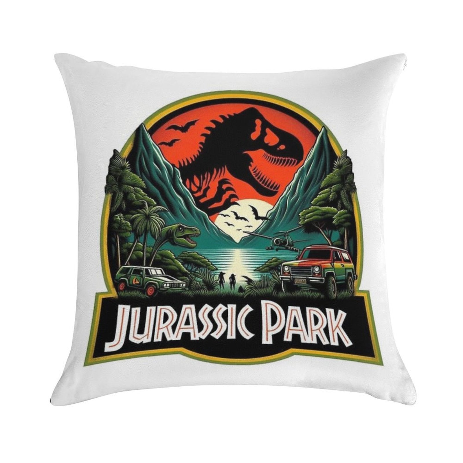 Jurassic Park Soft Shrink-Resistant Throw Pillow