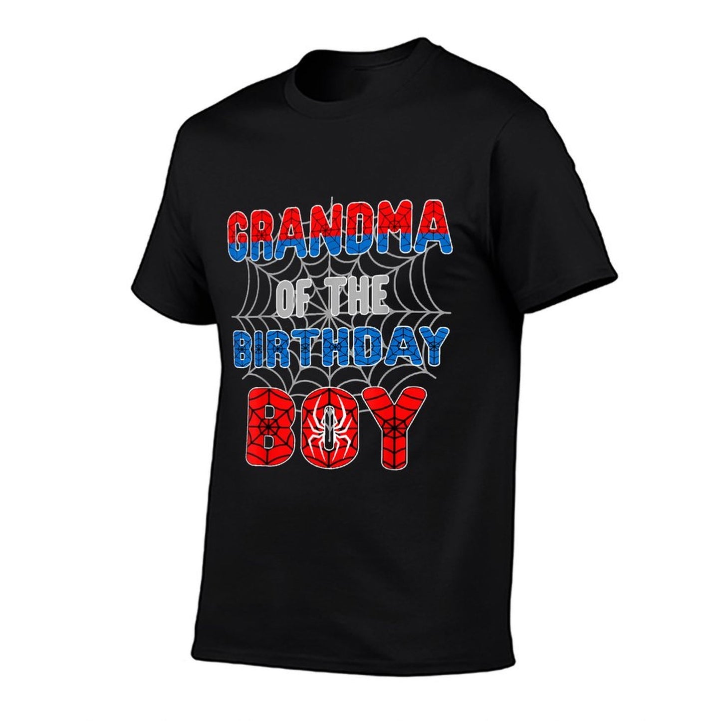 Spider Web Birthday Party Grandma of The Birthday Boy Oversized Silhouette T-Shirt