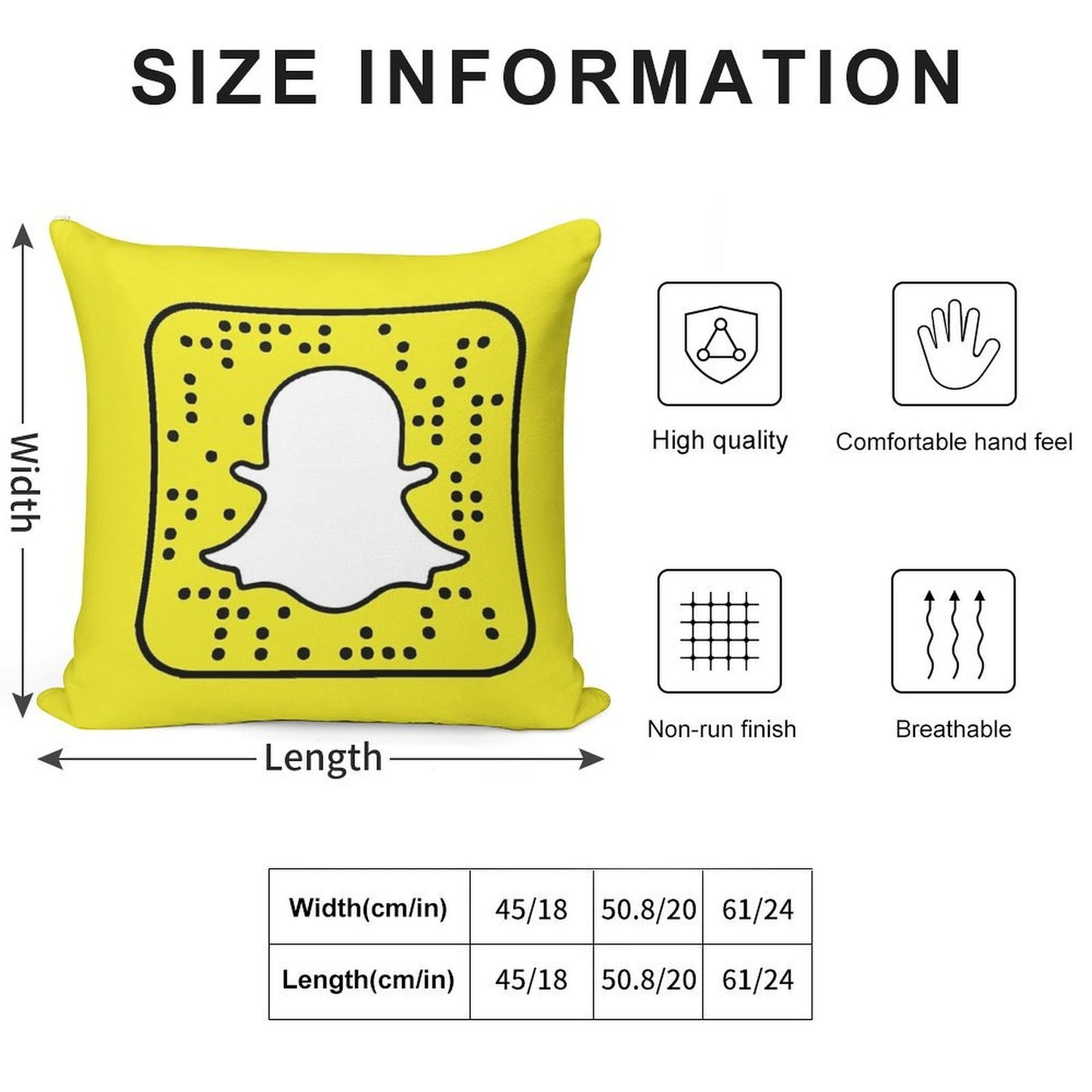 Snapchat Logo Pillow Soft Luxury Feel Throw Pillow