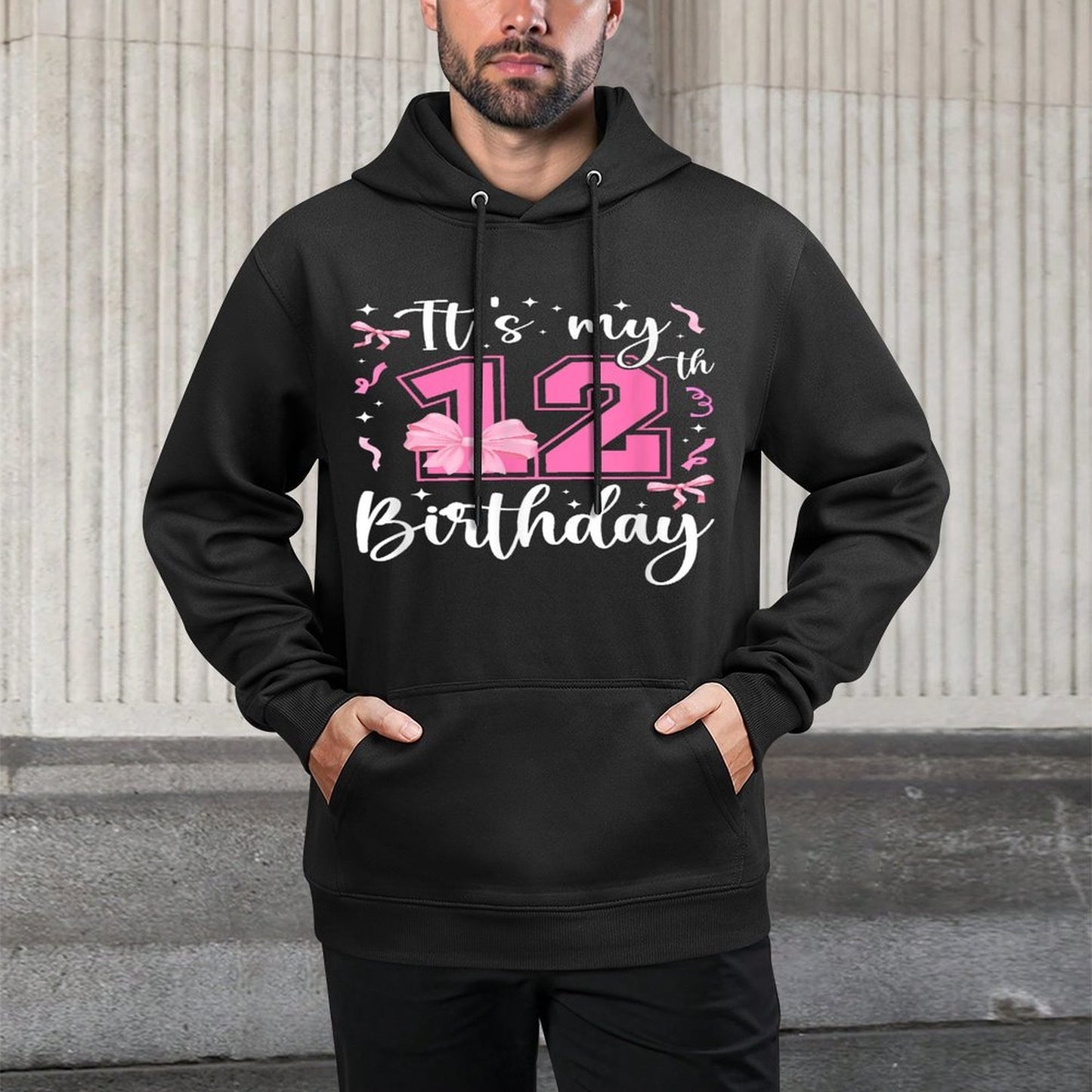 12th Coquette Themed Birthday Twelve Year Old Girl Bow Shrink-Resistant Hoodie