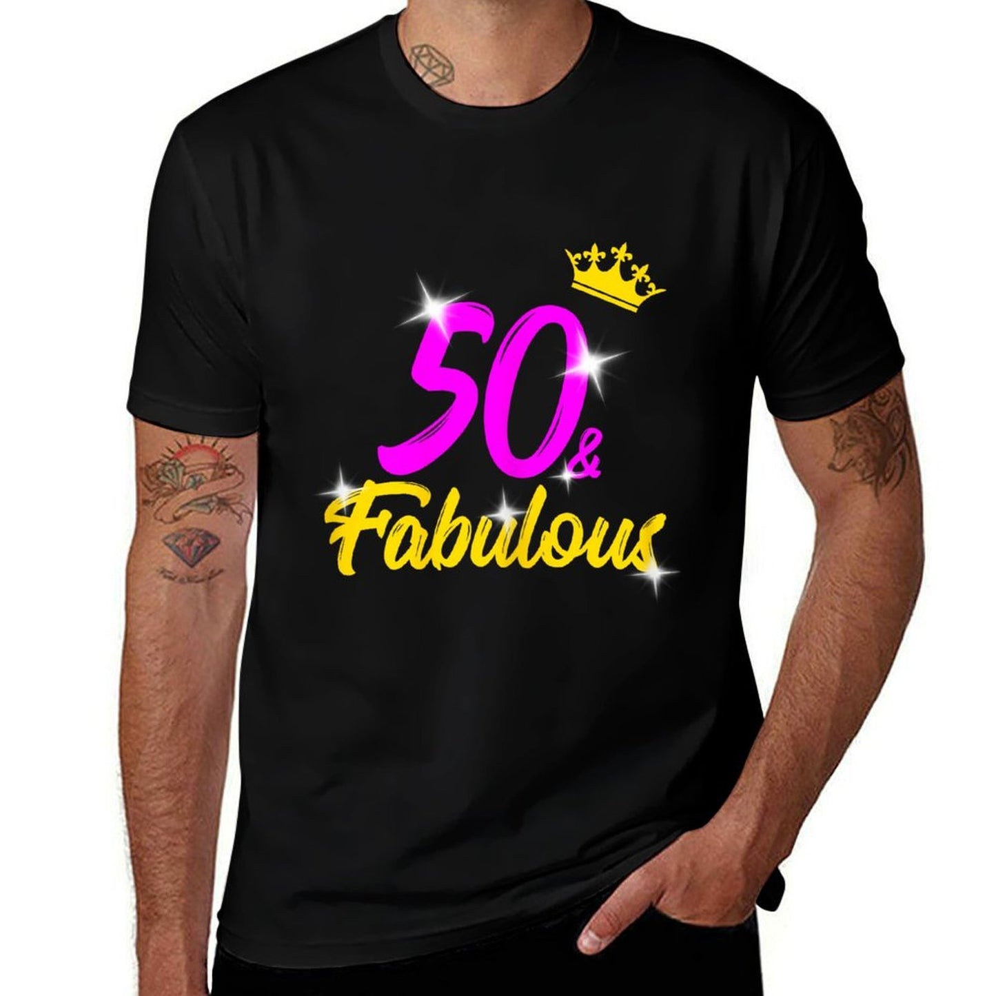 Womens 50 And Fabulous Queen 50th Birthday Gift Stretchy T-Shirt