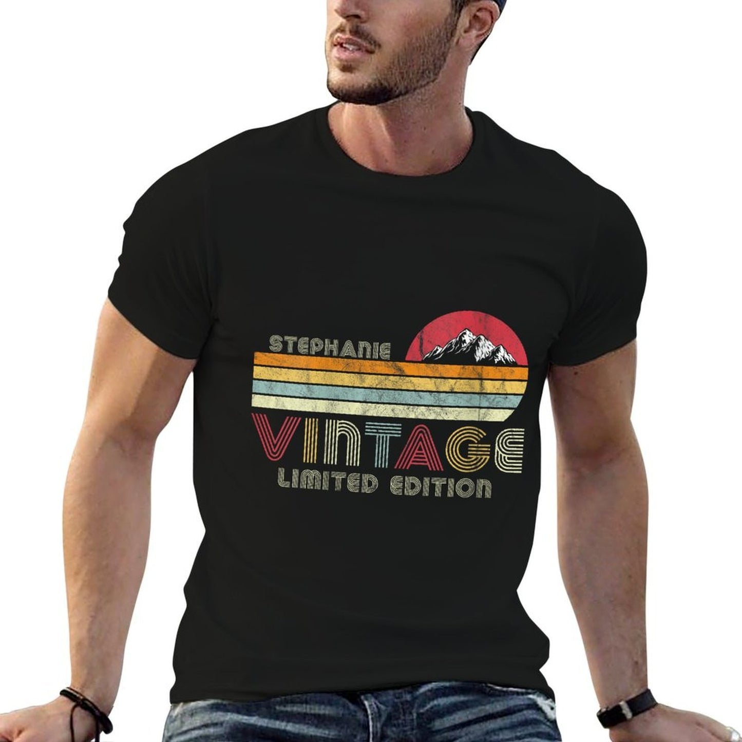 Womens Stephanie Name Gifts Vintage Limited Edition Birthday Outfit Polyester Blend T-Shirt