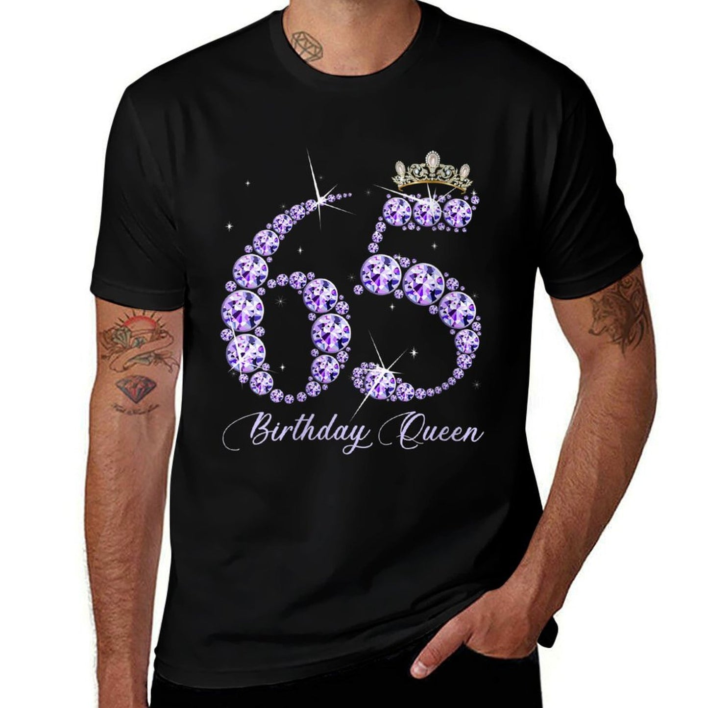 Womens 65 Year Old Its My 65th Birthday Queen Diamond Heels Crown Eco-friendly Material T-Shirt