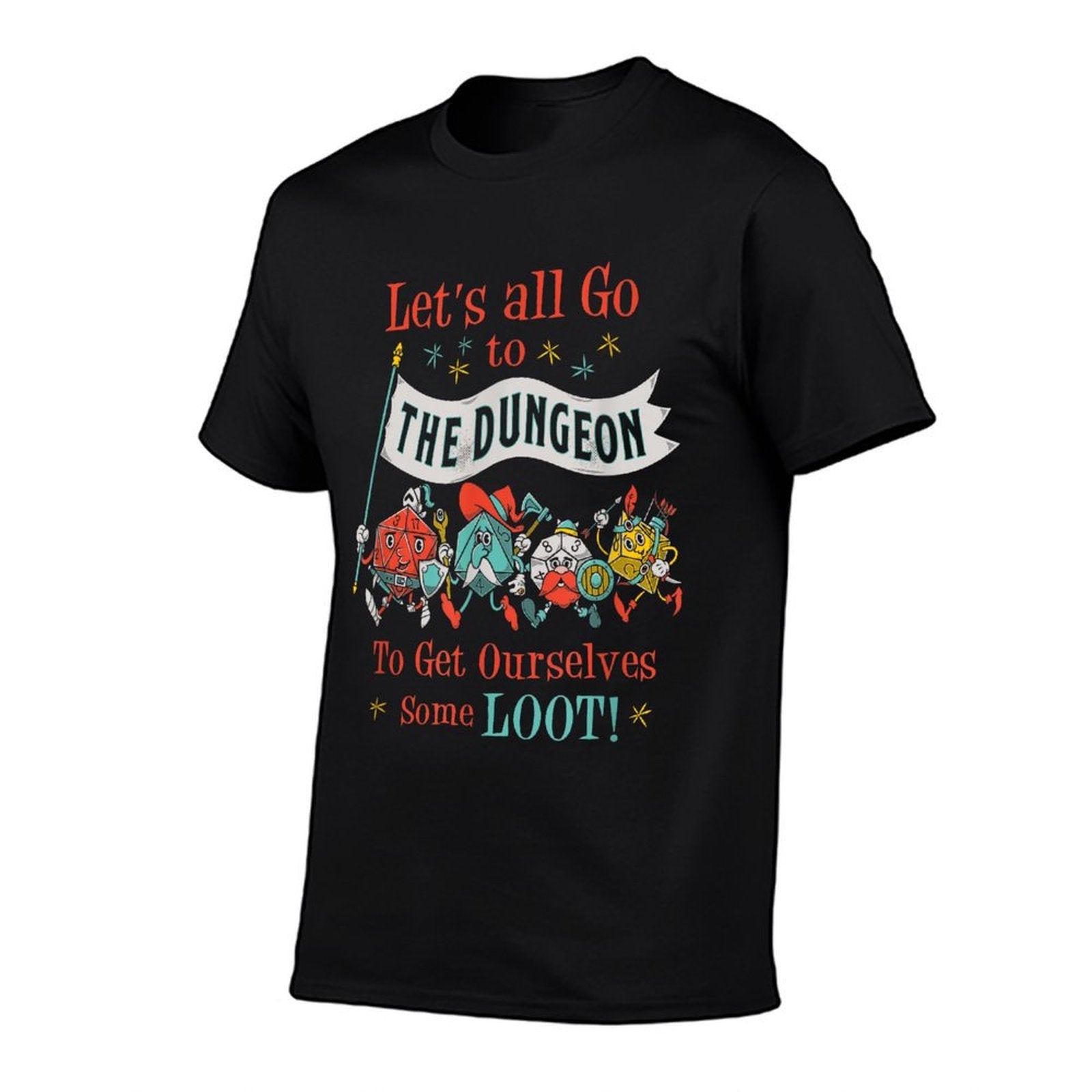 Lets Go To The Dungeon - Vintage Cartoon Fantasy Game Dice  Quick-drying T-Shirt