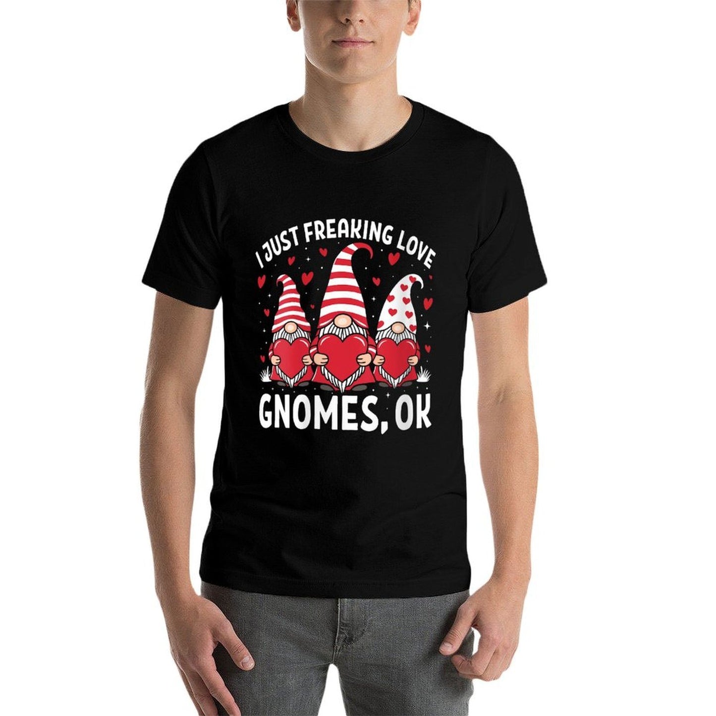 Womens I Just Freaking Love Gnomes Ok Heathered Texture T-Shirt