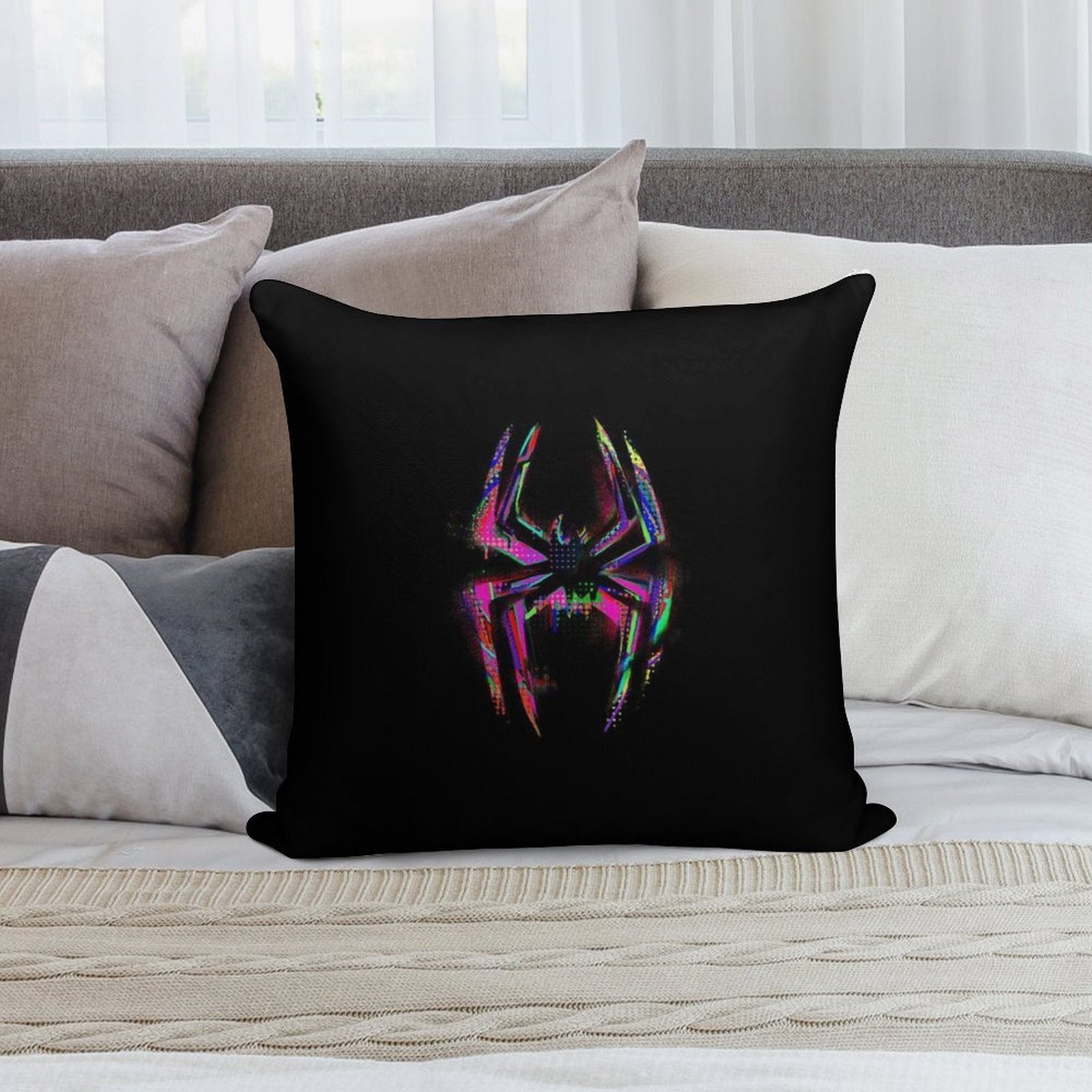 Across The Spider Verse - Logo Soft Luxury Feel Throw Pillow