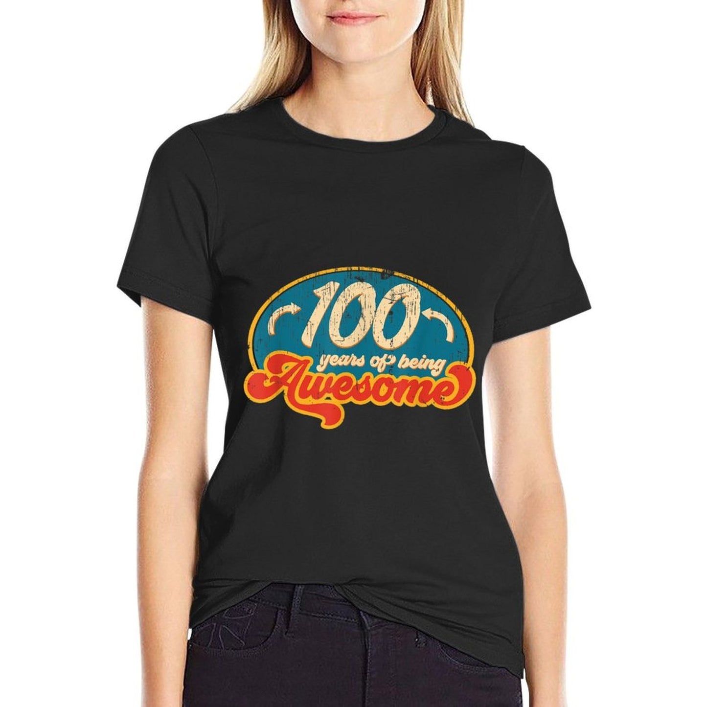 100 Year Old Gifts Retro Vintage 100th Birthday Polyester Blend T-Shirt