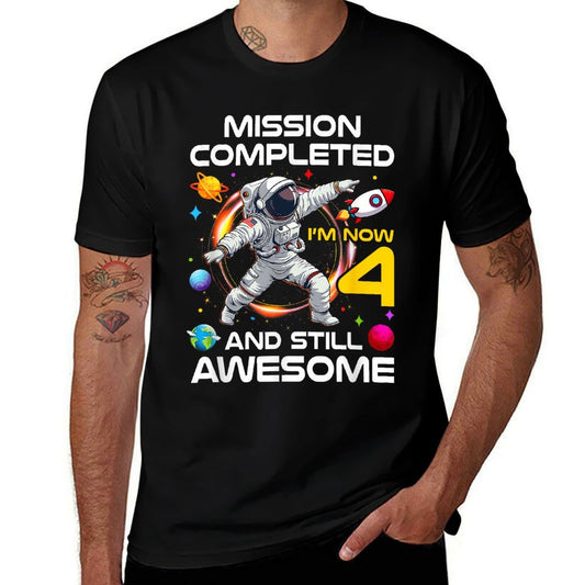 4Th Birthday Astronaut 4 Years Old Outer Space Birthday  Stretchy T-Shirt
