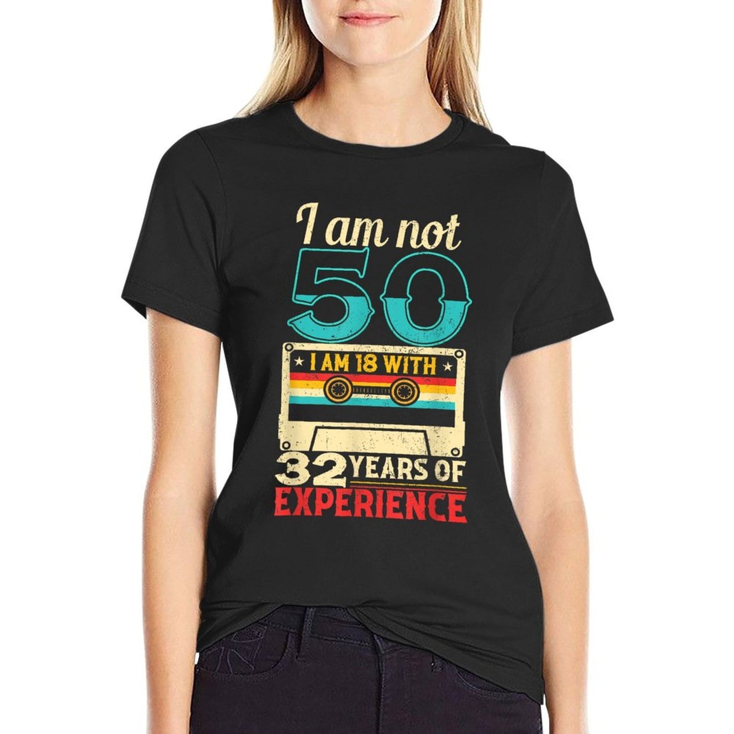 18 With 32 Years Of Experience - Funny 50th Birthday Gift Summer-ready Fabric T-Shirt