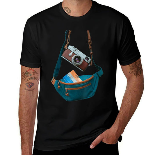 Tourist Spirit Day Camera Passport Fanny-pack  Fade-proof Color T-Shirt