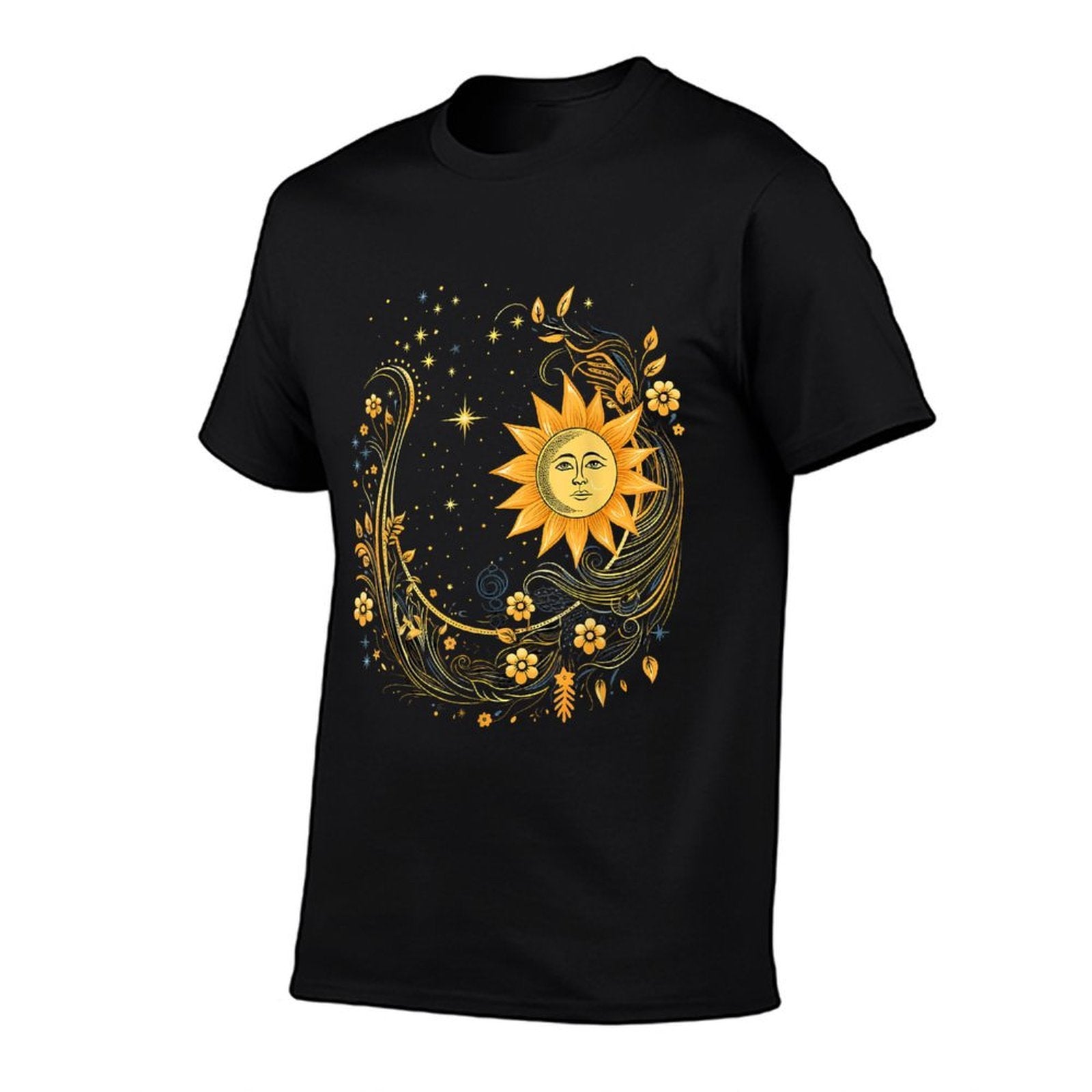 Mystic Sun And Moon Woman Mystical Flowers Aesthetic  Quick-drying T-Shirt