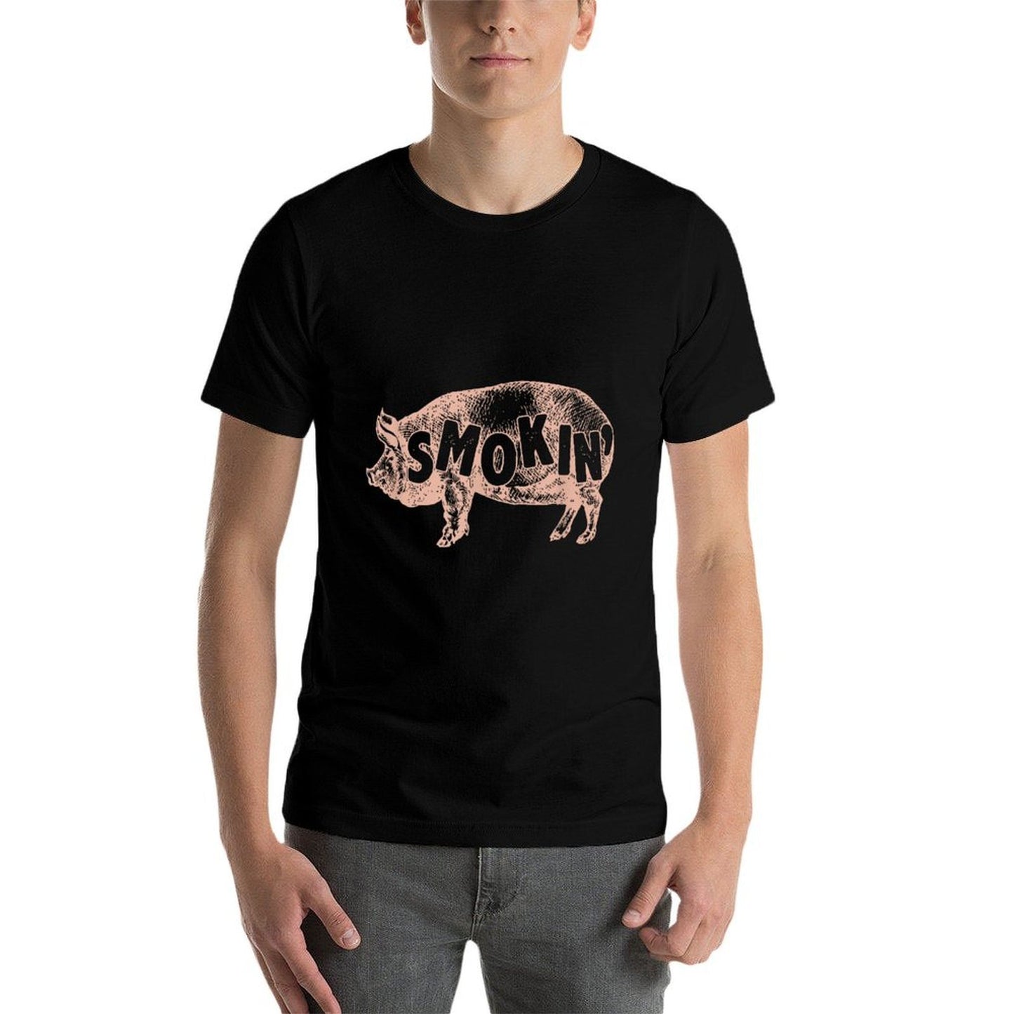 Smokin - Funny Hog BBQ T  Graphic-printed T-Shirt