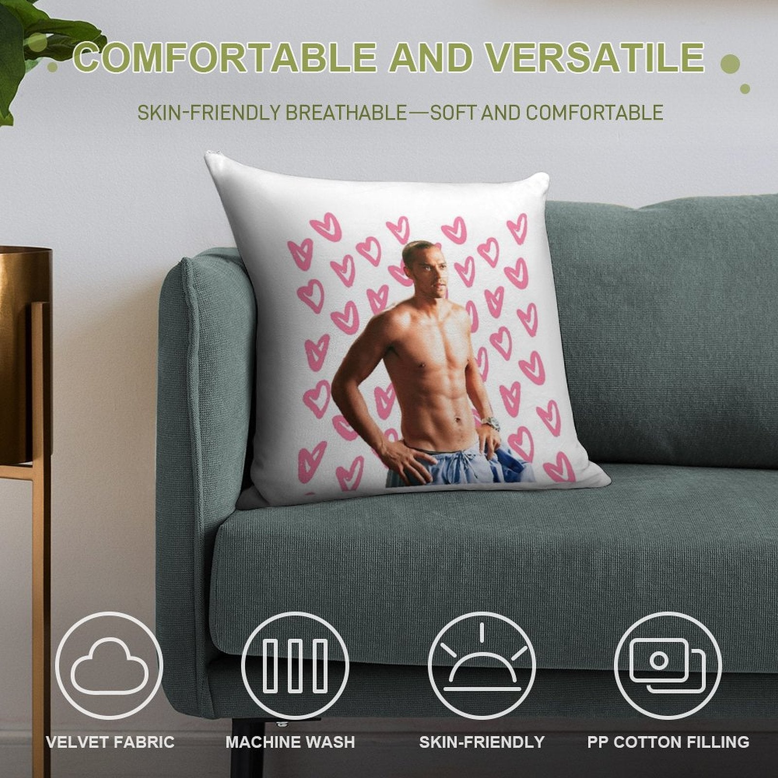 Avery (Jesse Williams) Soft Gift Ready Throw Pillow