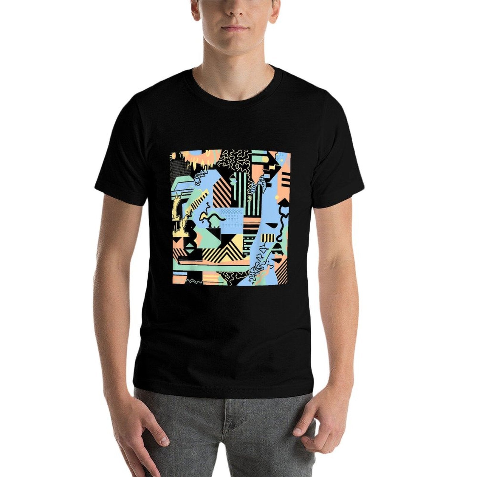 Abstract Colorful Geometric Graphic Pattern Design  Eco-friendly Material T-Shirt