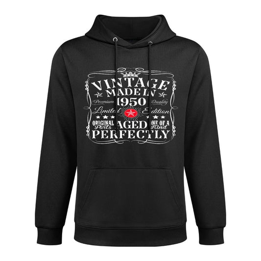 Vintage 75th Birthday Decorations Vintage 1950 75 Years Old Moisture-Wicking Hoodie