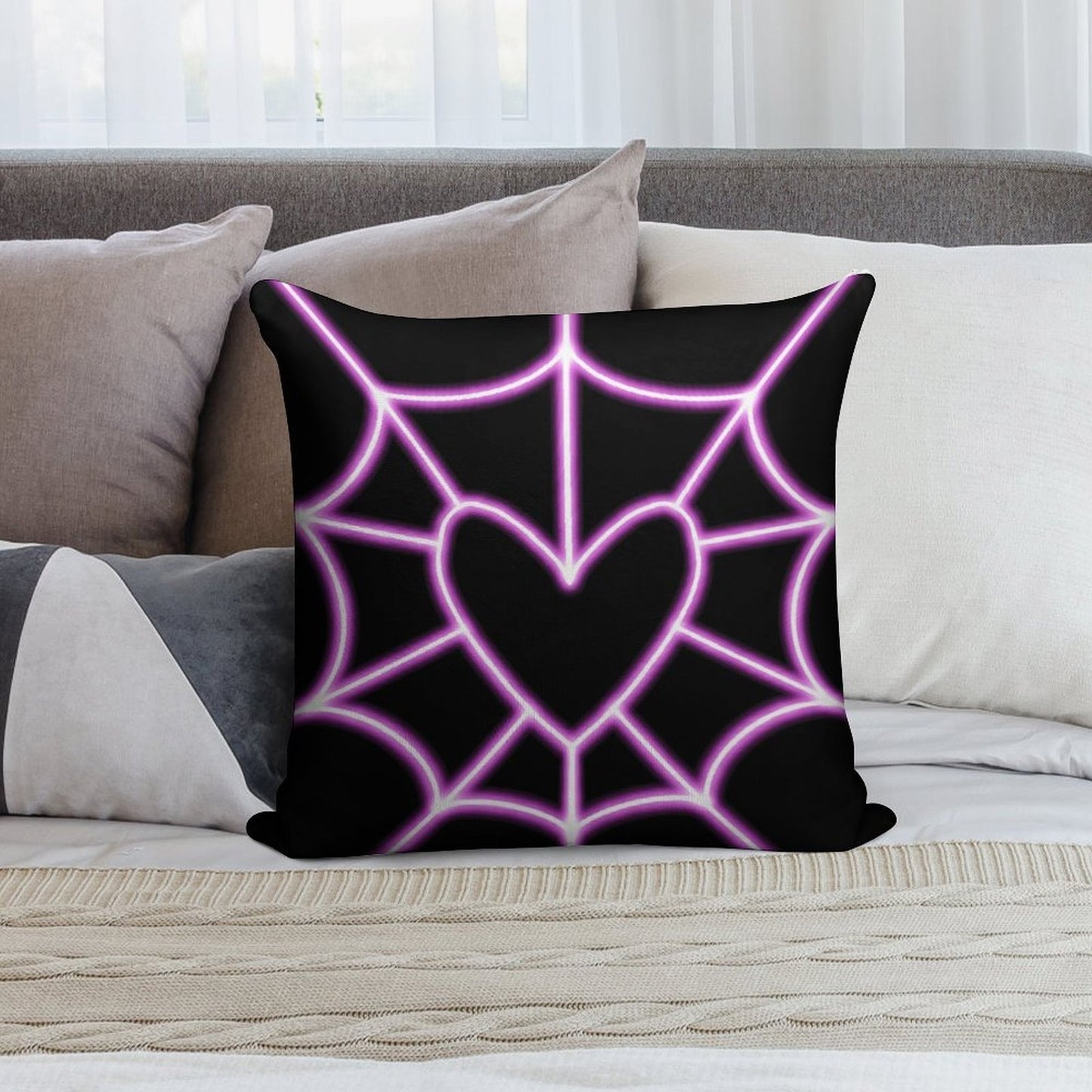 Angel Dust Heart Web Soft Warmth Comfort Throw Pillow