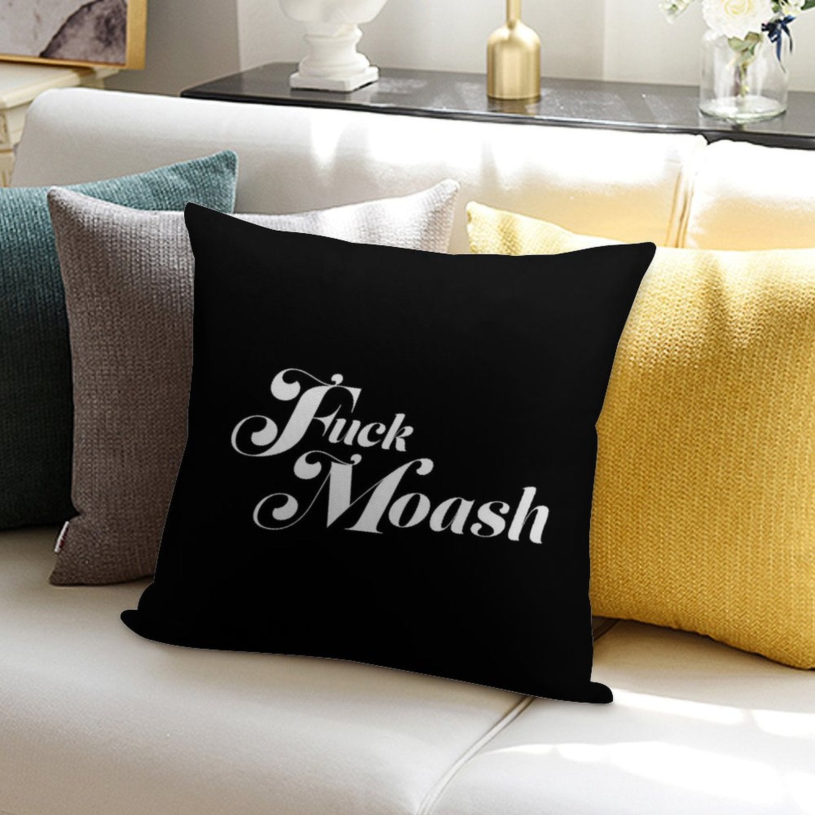 Fuck Moash Soft Short Plush Fabric Throw Pillow