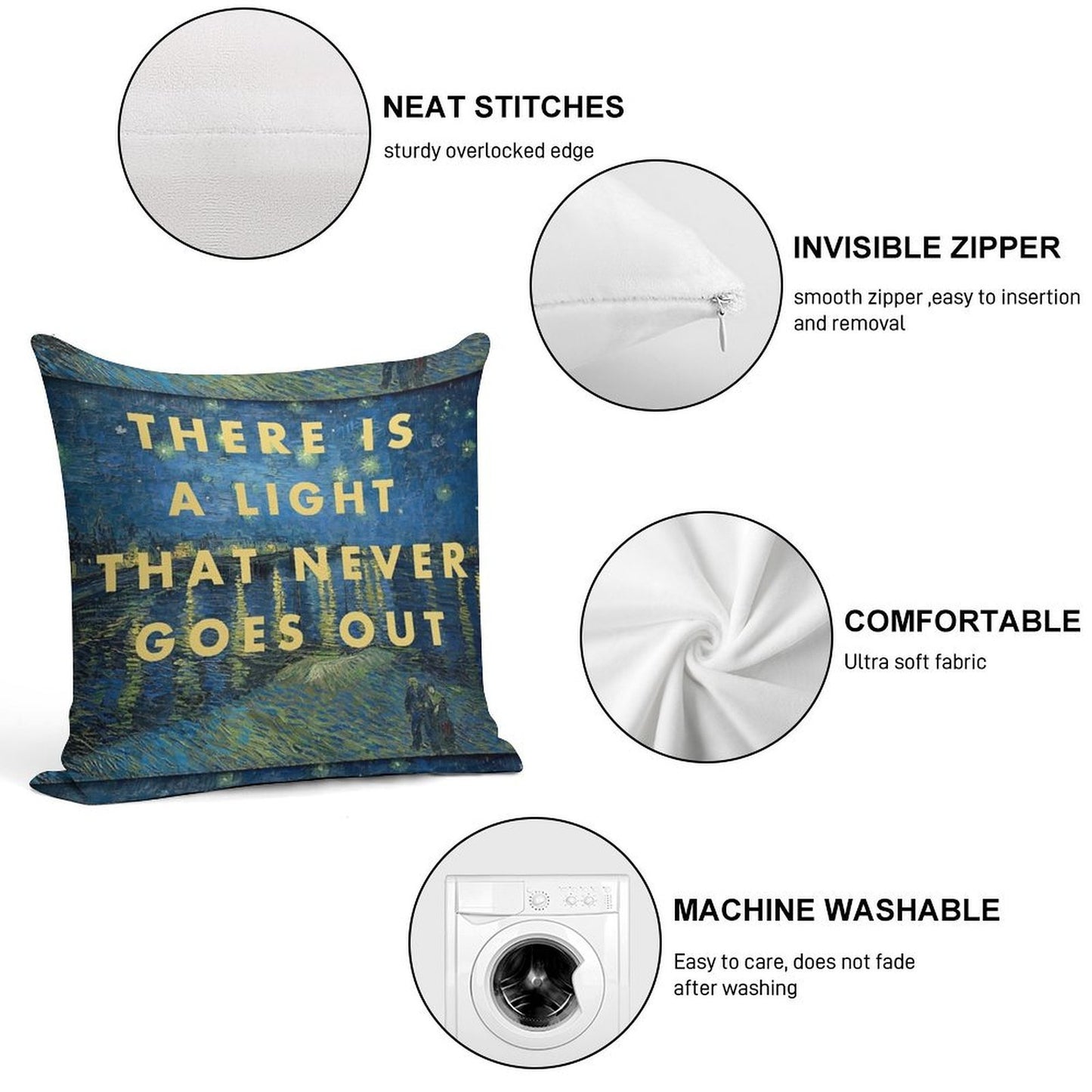 There Is A Light That Never Goes Out The Smiths Van Gogh Soft Shrink-Resistant Throw Pillow