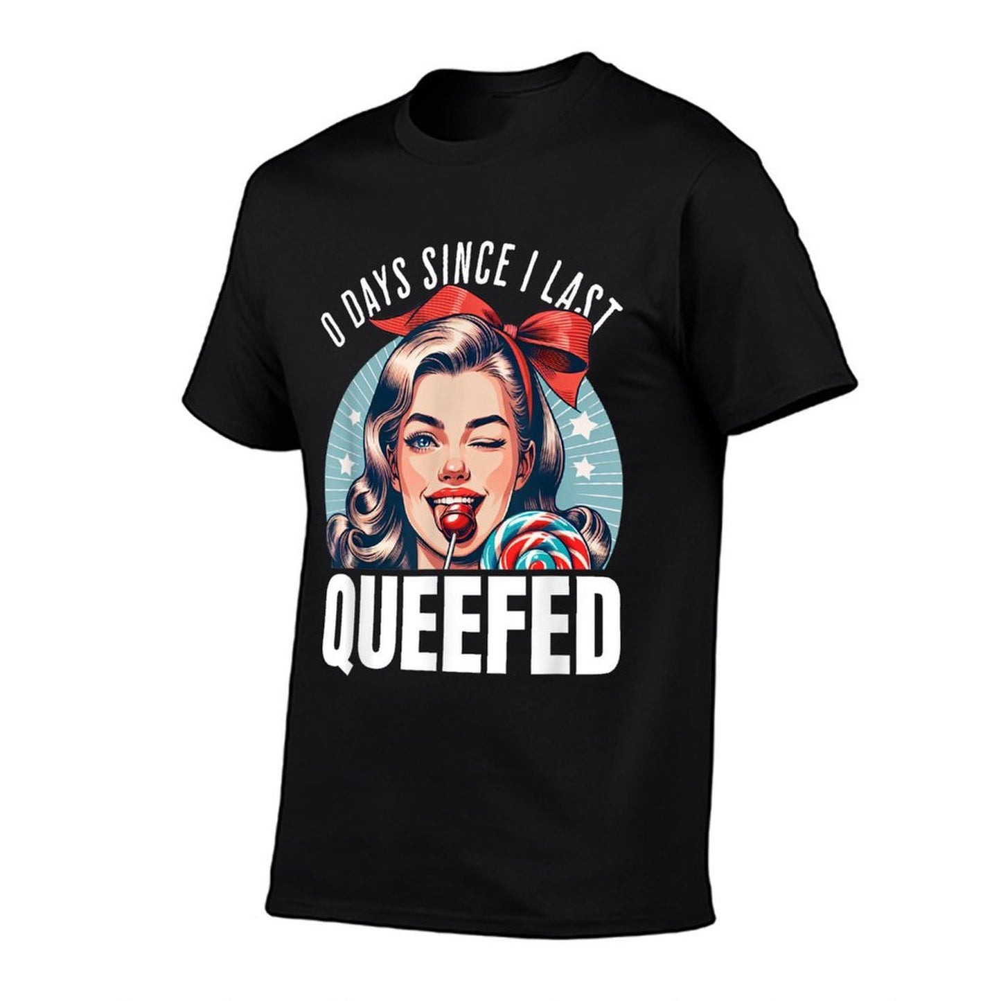 0 Days Since I Last Queefed Queefing Queef Embarrassing Ribbed Collar T-Shirt