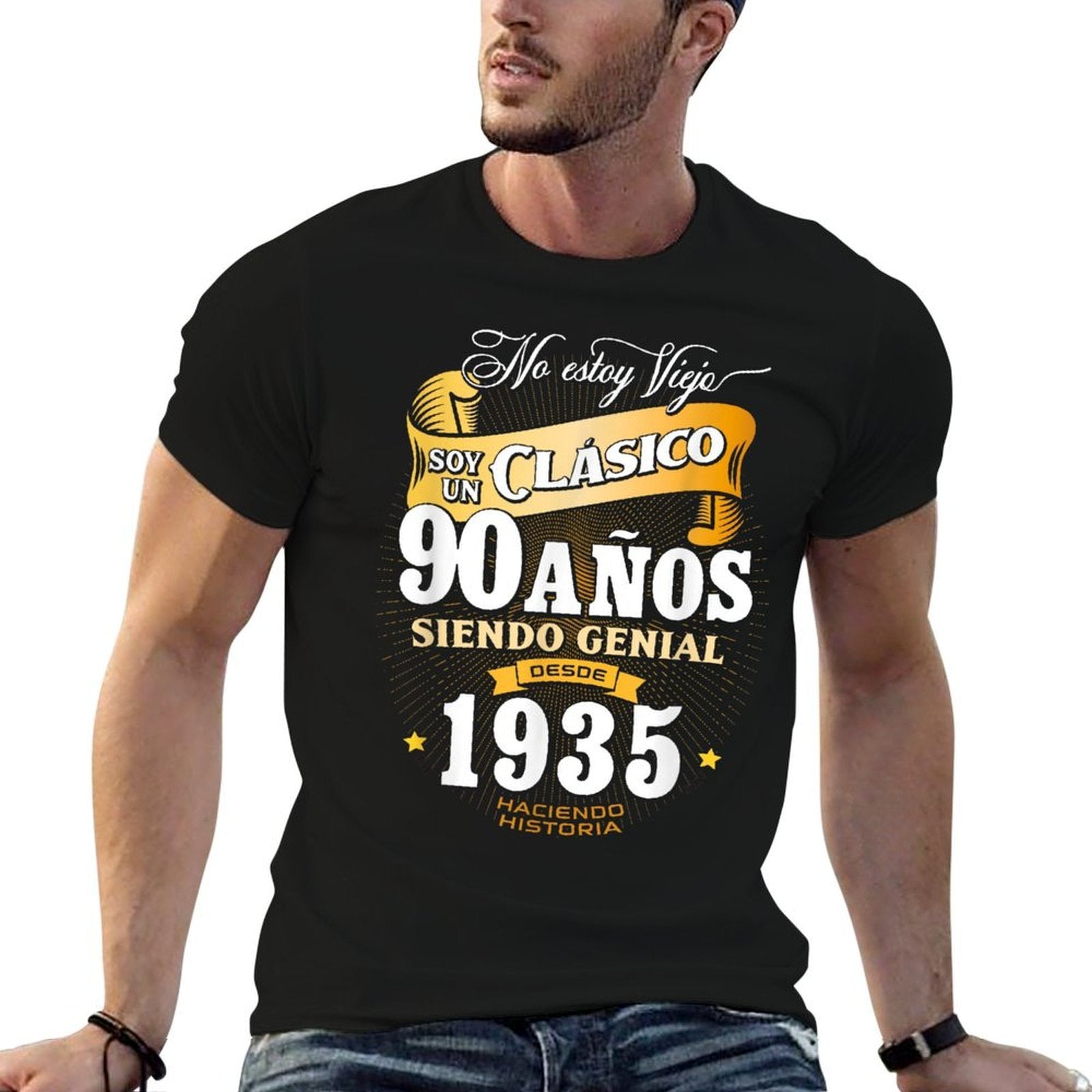 90th Birthday for Men in Spanish Regalo Cumpleanos 90  Easy-care T-Shirt