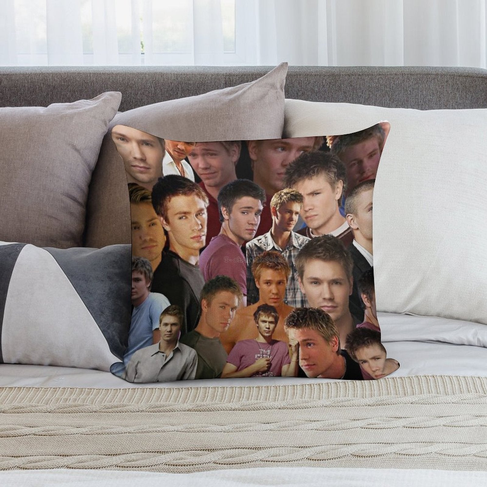 Lucas Scott Photo Collage Soft Decorative Cover Throw Pillow