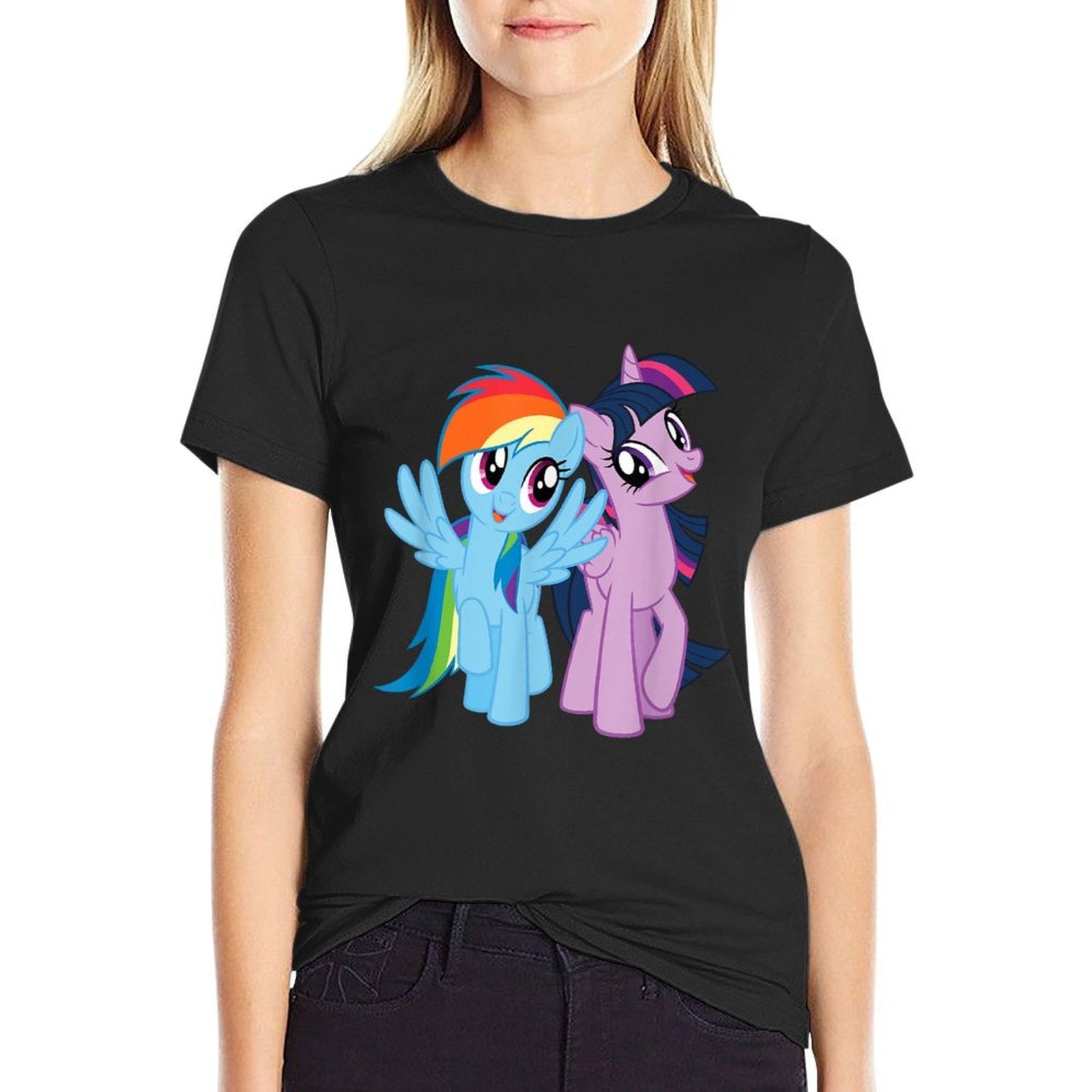 My Little Pony Rainbow Dash And Twilight Sparkle  Slim-fit Cut T-Shirt