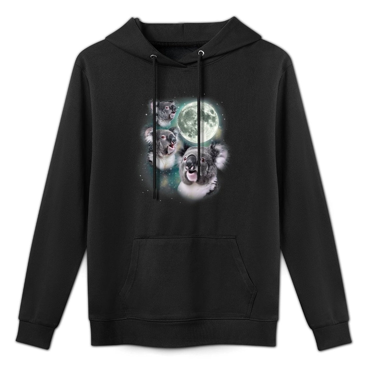 Three Koala Moon  Cute Quirky Meme Howling Wildlife Koala Unisex Design Hoodie