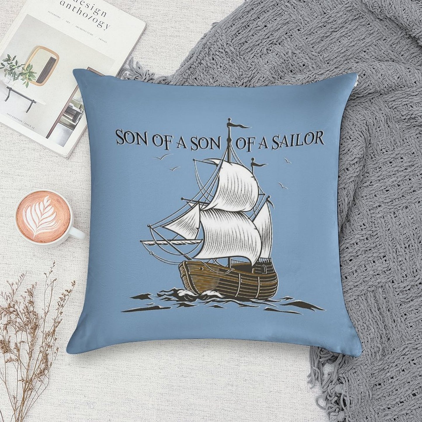 Son of A Son of A Sailor Soft Anti-Pilling Throw Pillow