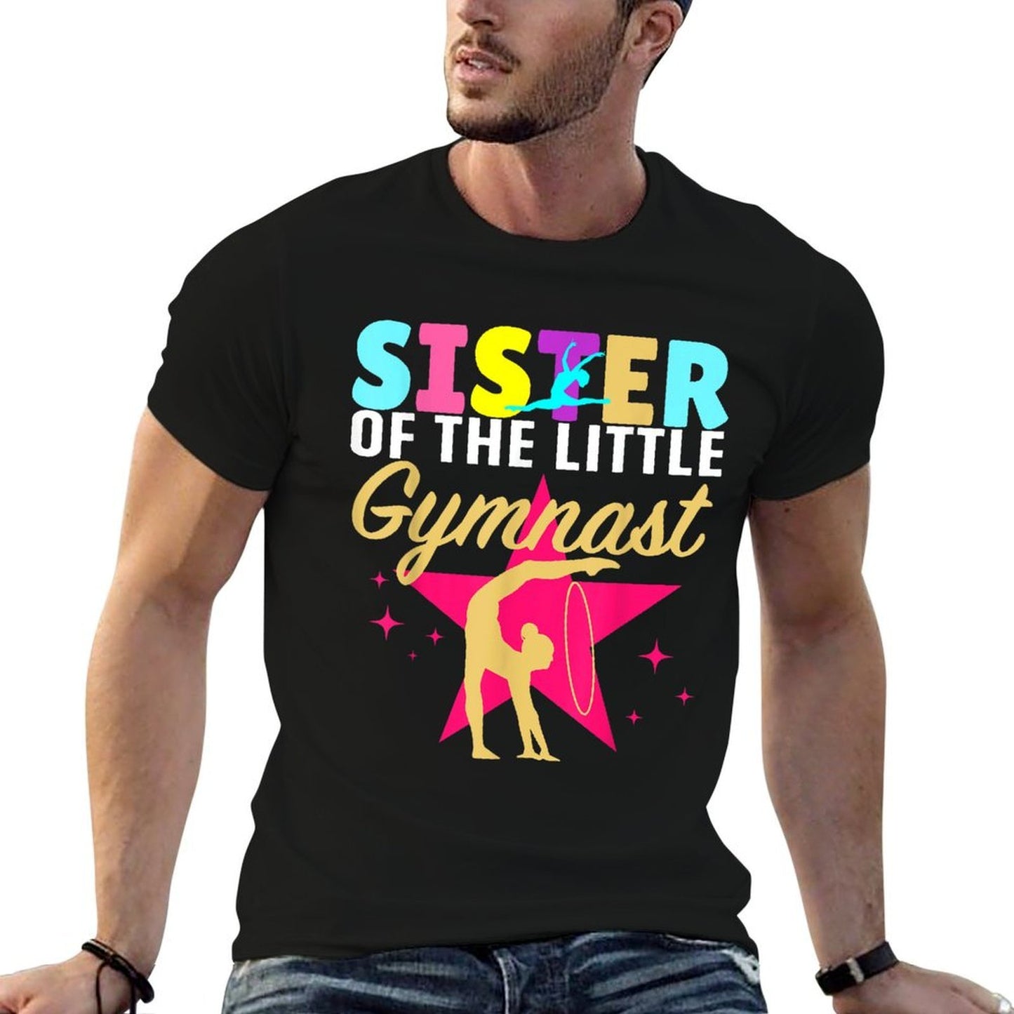 Sister Little Gymnast Girl Birthday Gymnastics Themed Party  Summer-ready Fabric T-Shirt