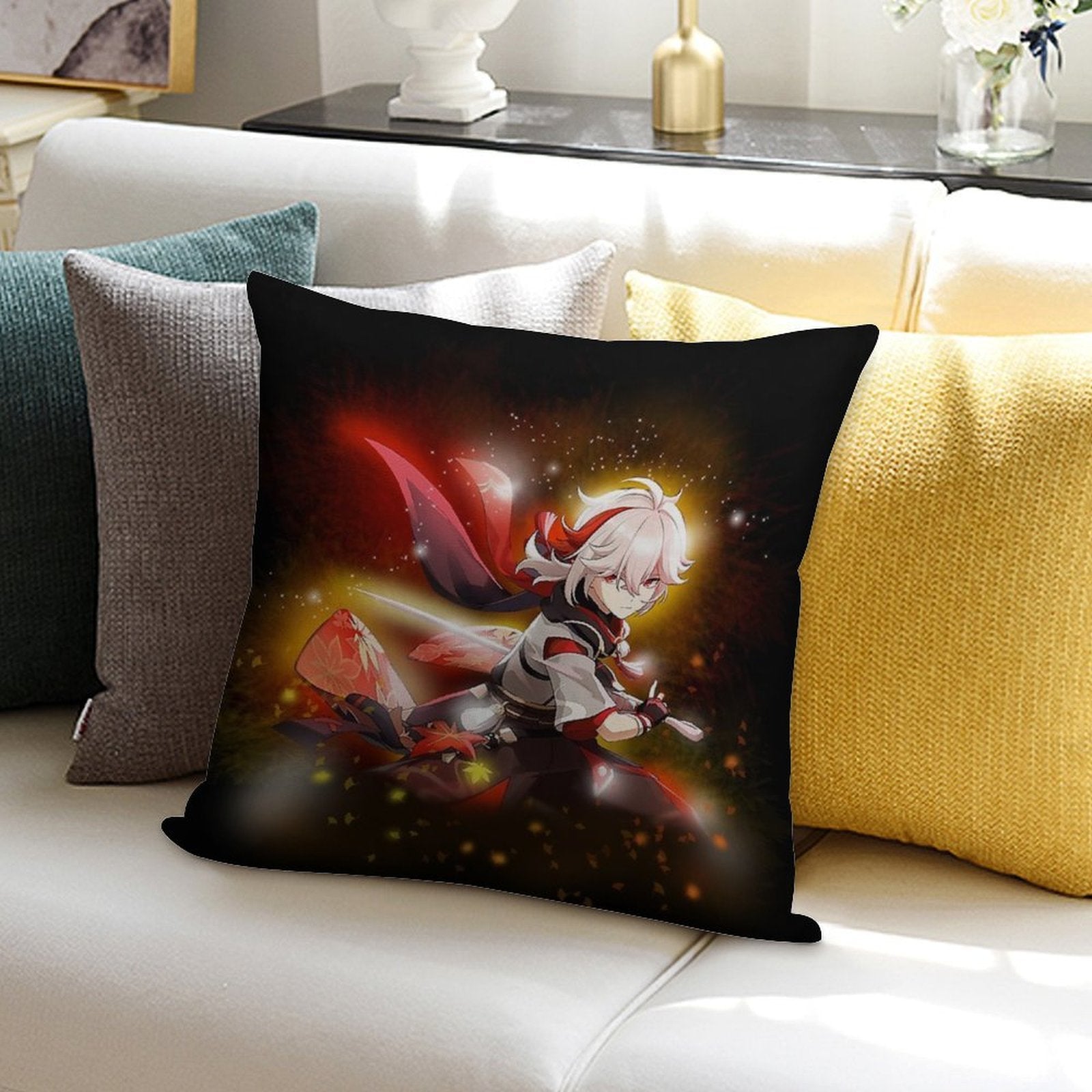 Kaedehara Kazuha Genshin Impact Soft Bedroom Essential Throw Pillow