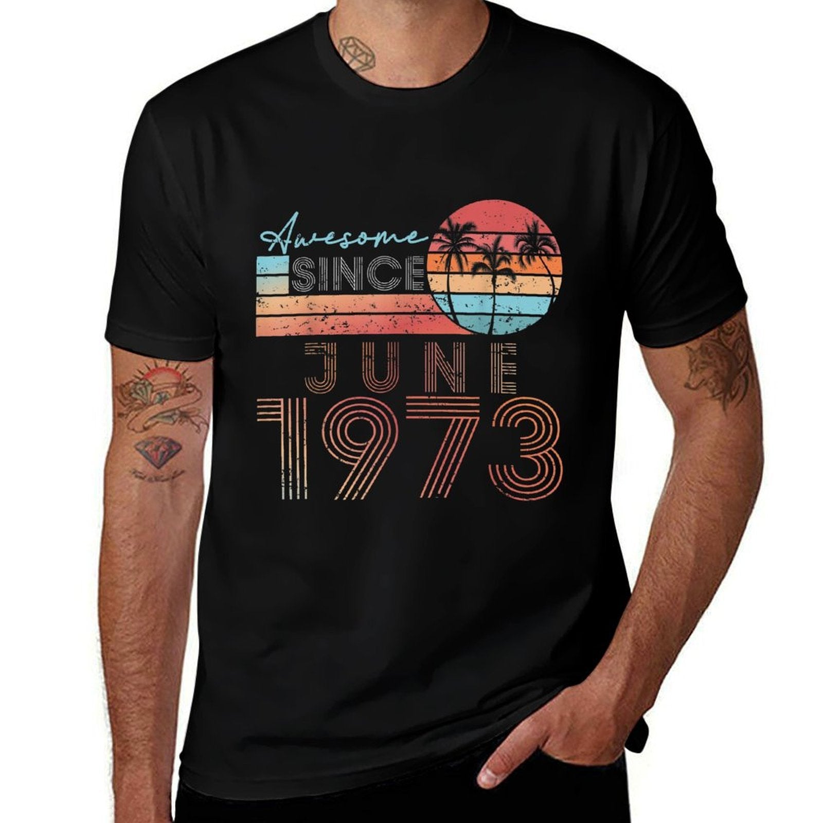 Retro June Vintage Awesome 1973 50th Birthday Gifts  Classic T-Shirt