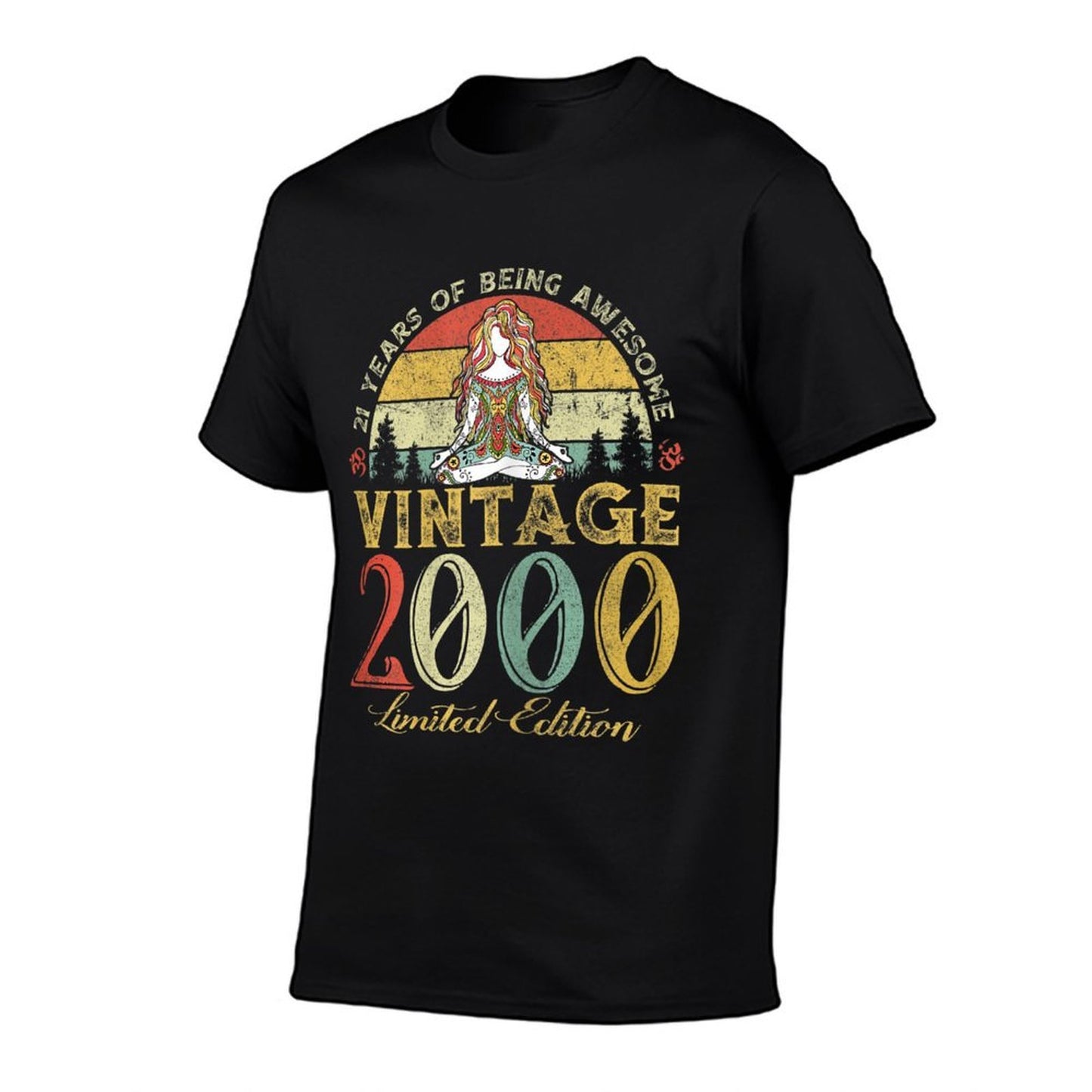 Womens Vintage 2000 Sunset 21 Years Old Witch 21st Birthday Gift Easy-care T-Shirt