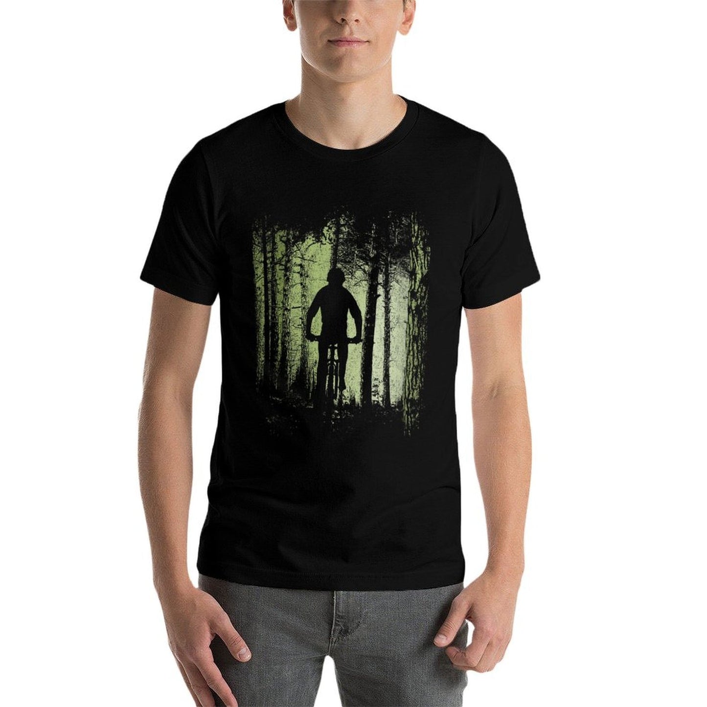 Womens MTB Cyclist Offroad Downhill Twilight Forest Trail Breathable T-Shirt
