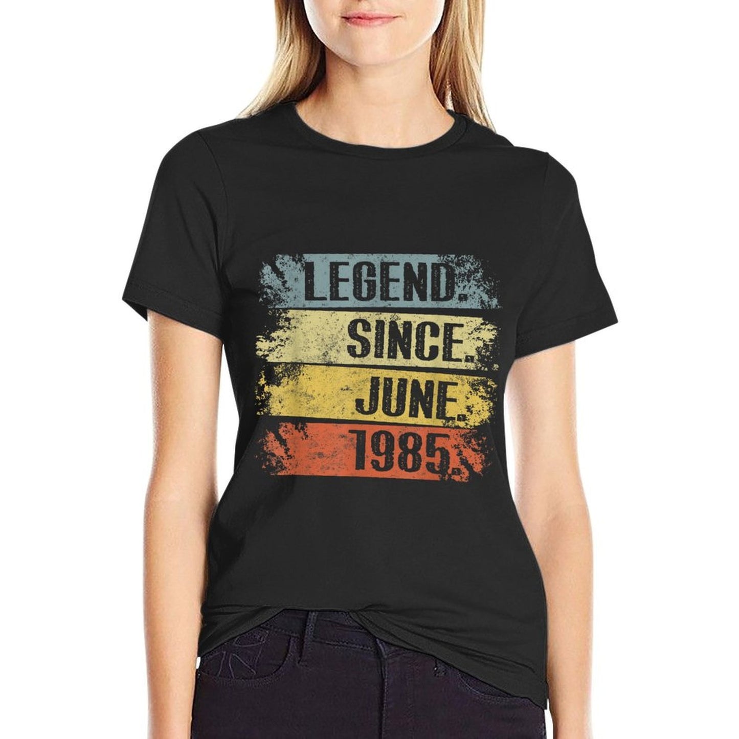 Vintage Birthday Party Retro Legend Since June 1985 Bday  Trendy Pattern T-Shirt