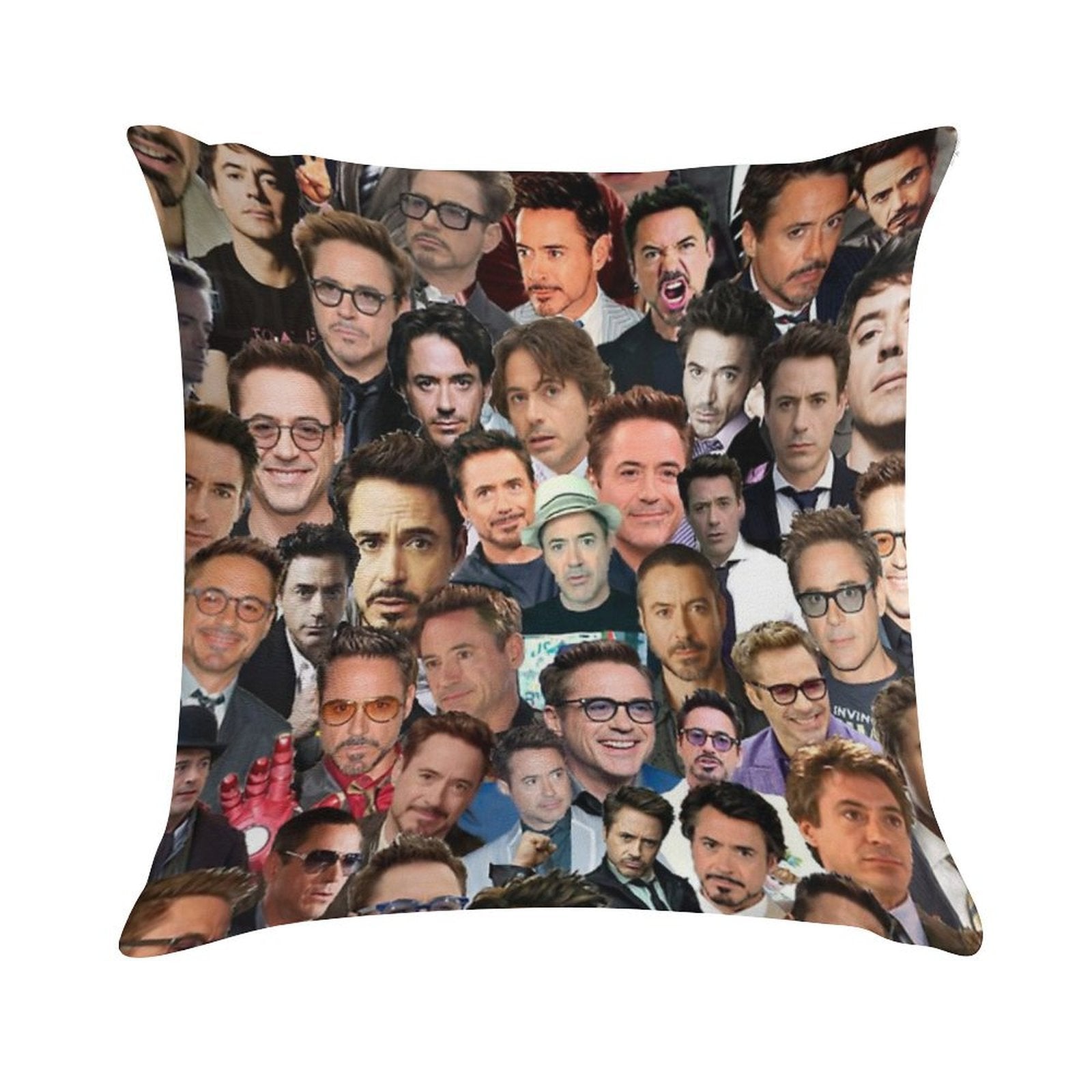 Robert Downey Jr. Collage Soft Bedroom Essential Throw Pillow