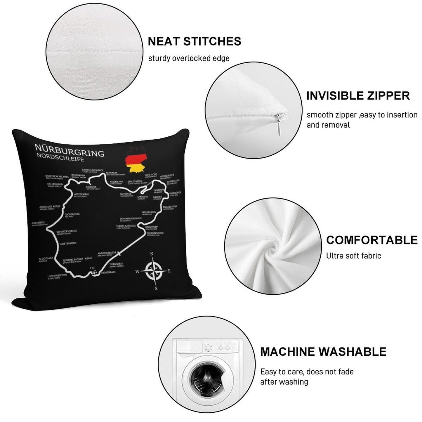 The Nurburgring - Nordschleife Soft Bedroom Essential Throw Pillow