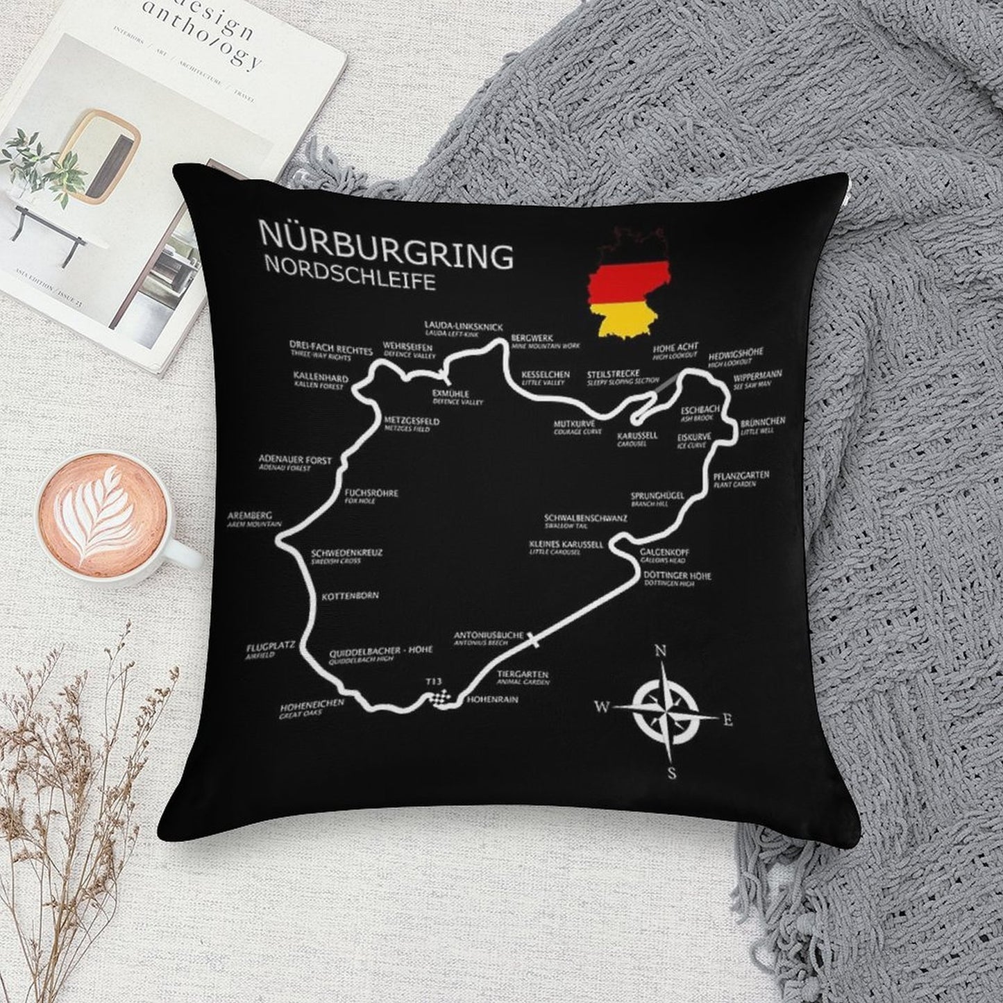 The Nurburgring - Nordschleife Soft Bedroom Essential Throw Pillow