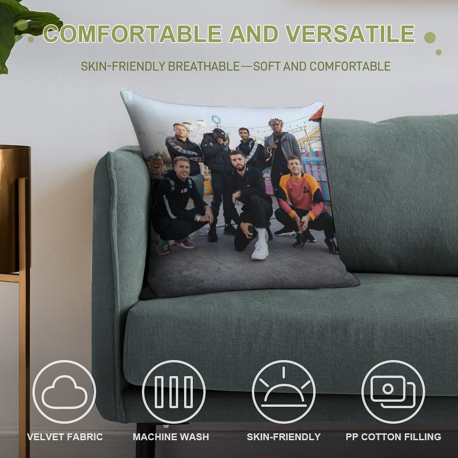Sideman Soft Durable Construction Throw Pillow