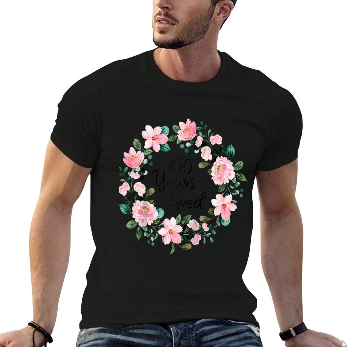 100 Years Loved Women Men 100 Years Old Funny 100th Birthday Raglan Baseball Tagless Design T-Shirt